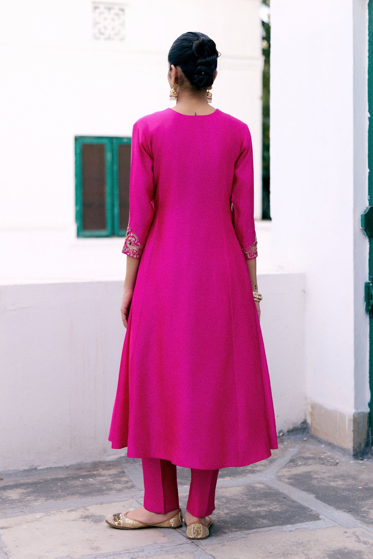 Peacock Bandhani Angrakha Set