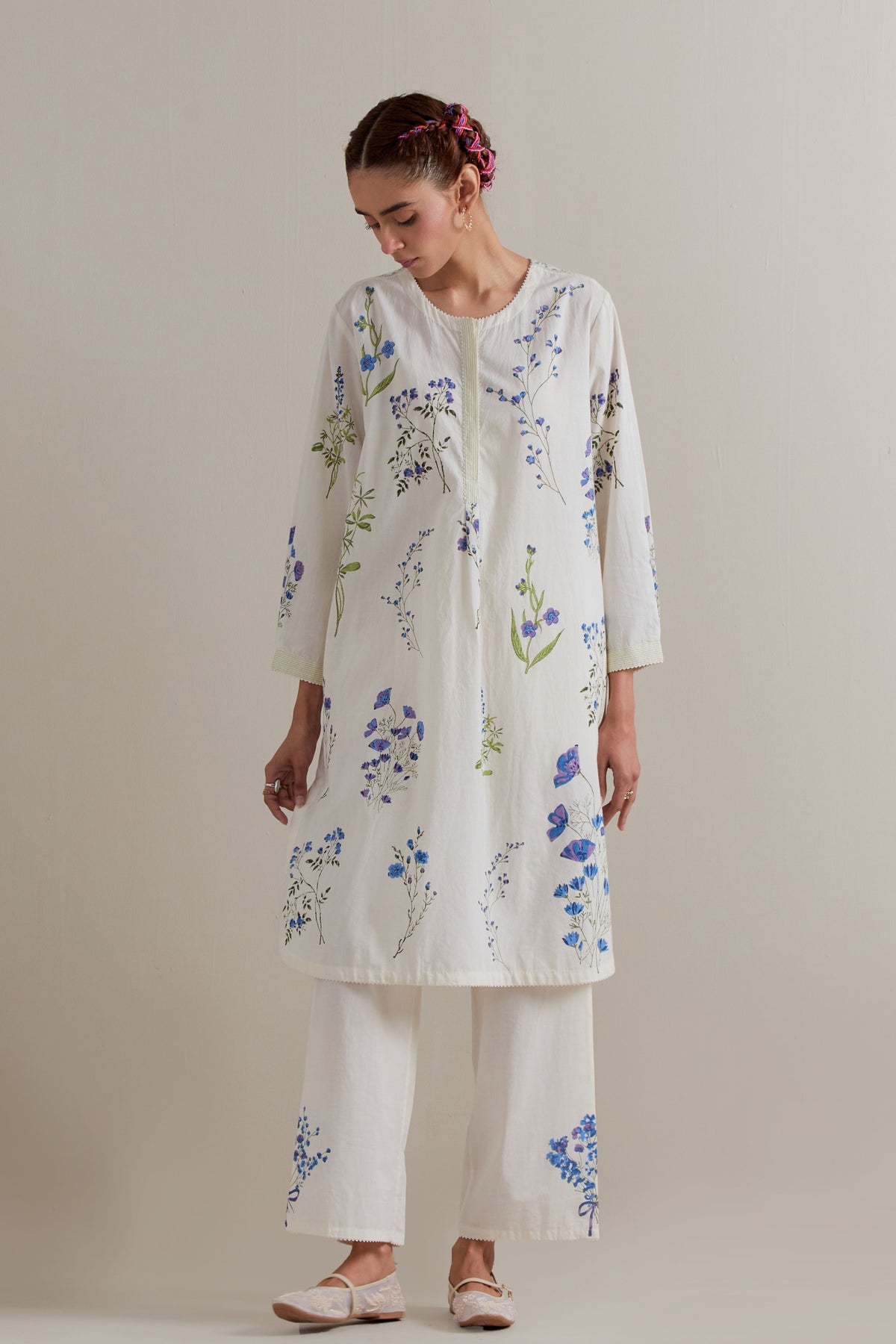 Blue Green Short Kurta