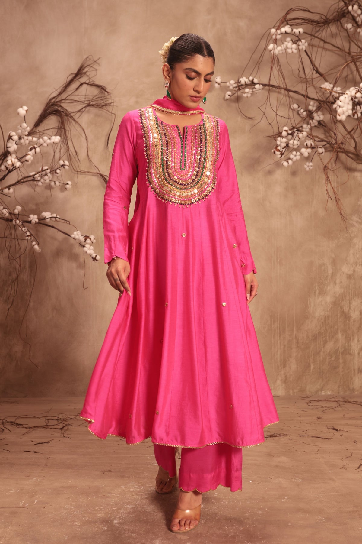 Hot Pink Anarkali Set