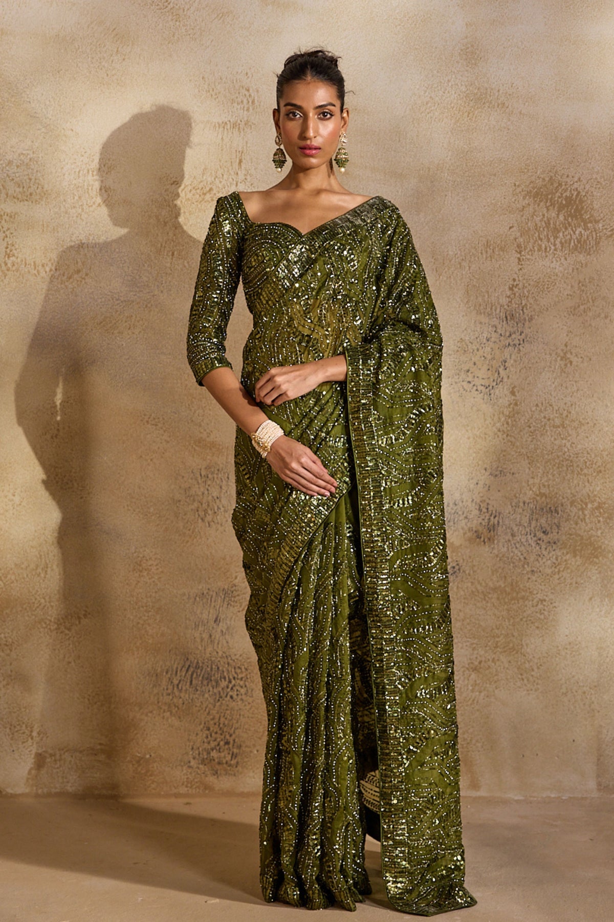 Olive Green Saree Blouse