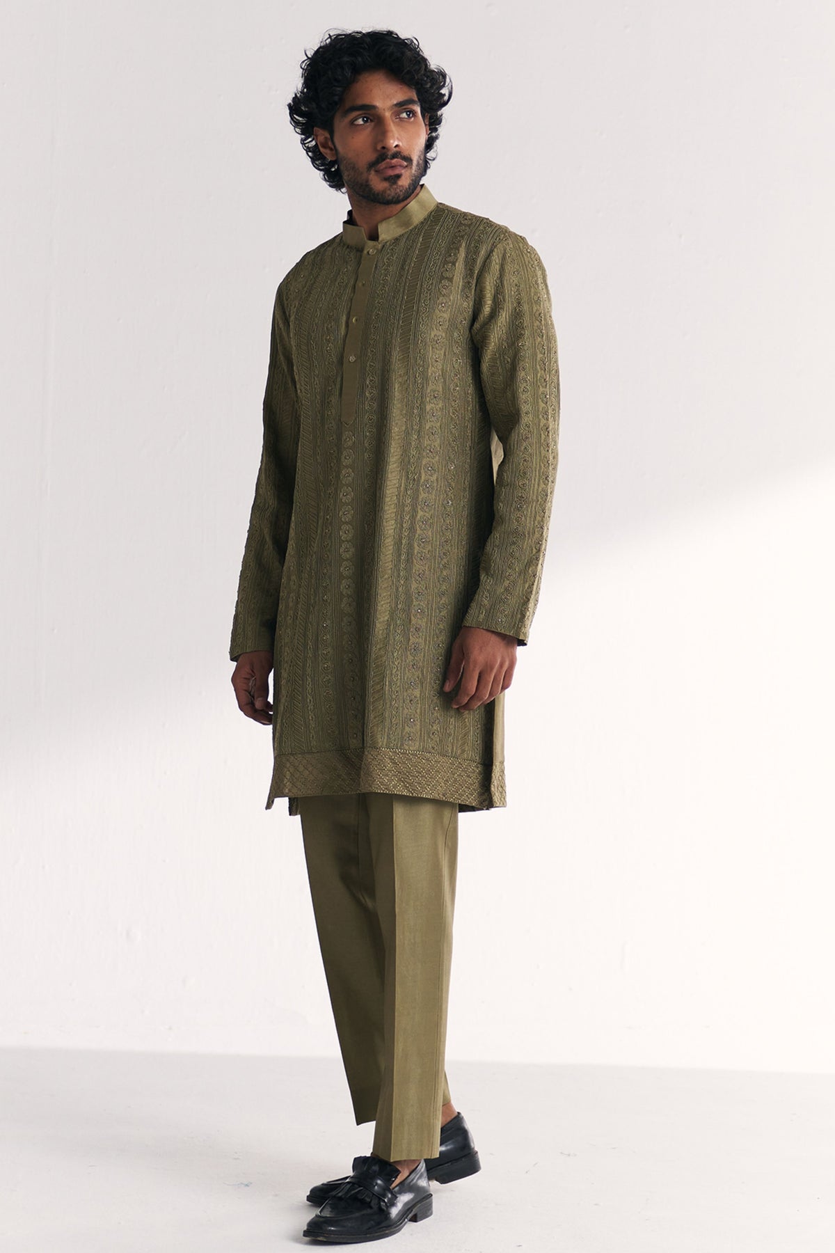 Rajbari Green Kurta Set