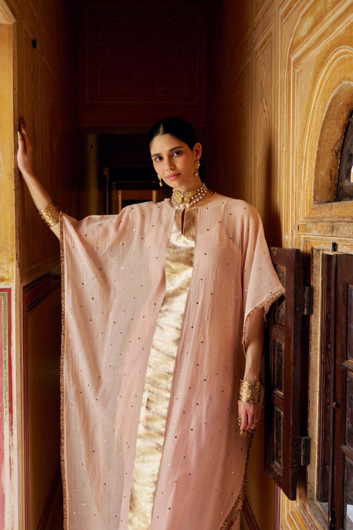 Vintage Blush Kaftan Set