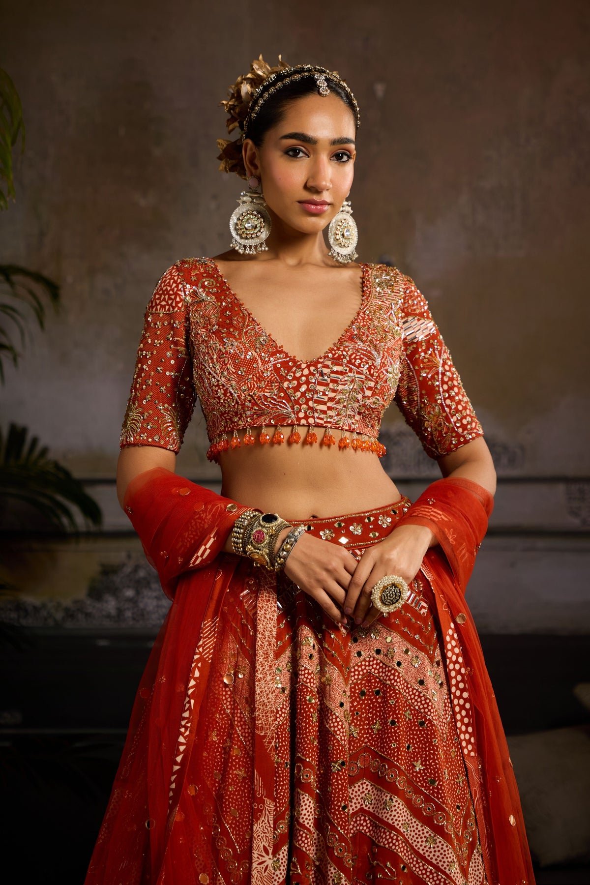 Rust Lehenga Set