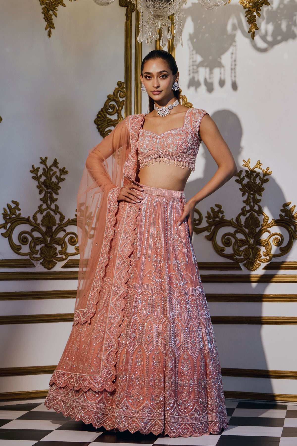 Arcadia Old Rose Lehenga Set