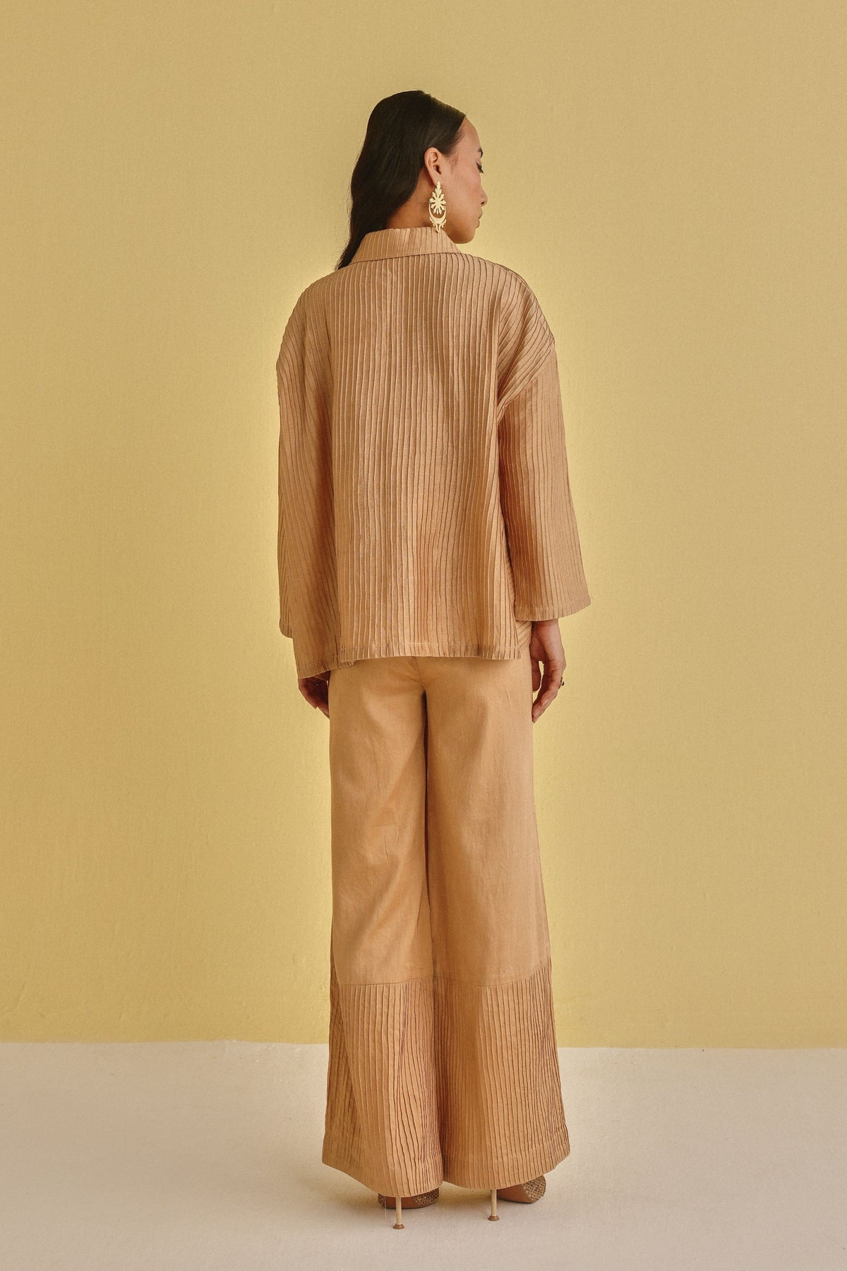 Pintuck Honey Gold Palazzos