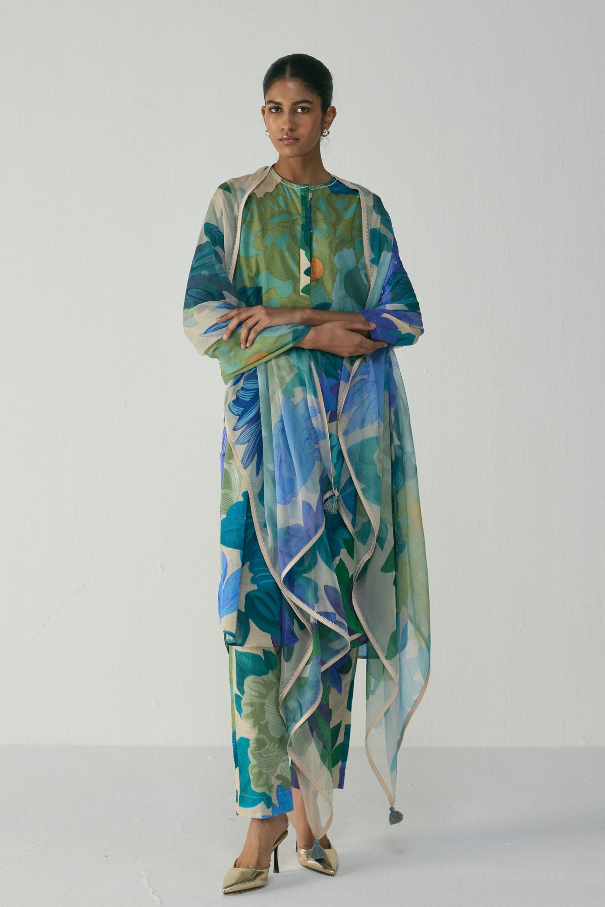 Garden Party Long Cotton Kurta Set