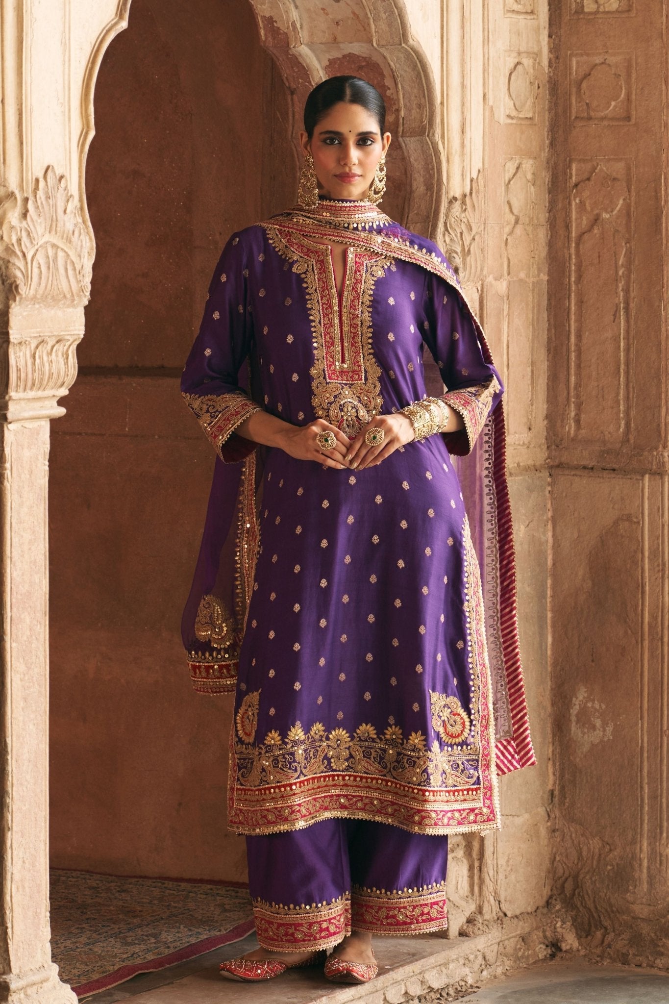 Sobia Purple Kurta Set - Sheetal Batra - Elahe