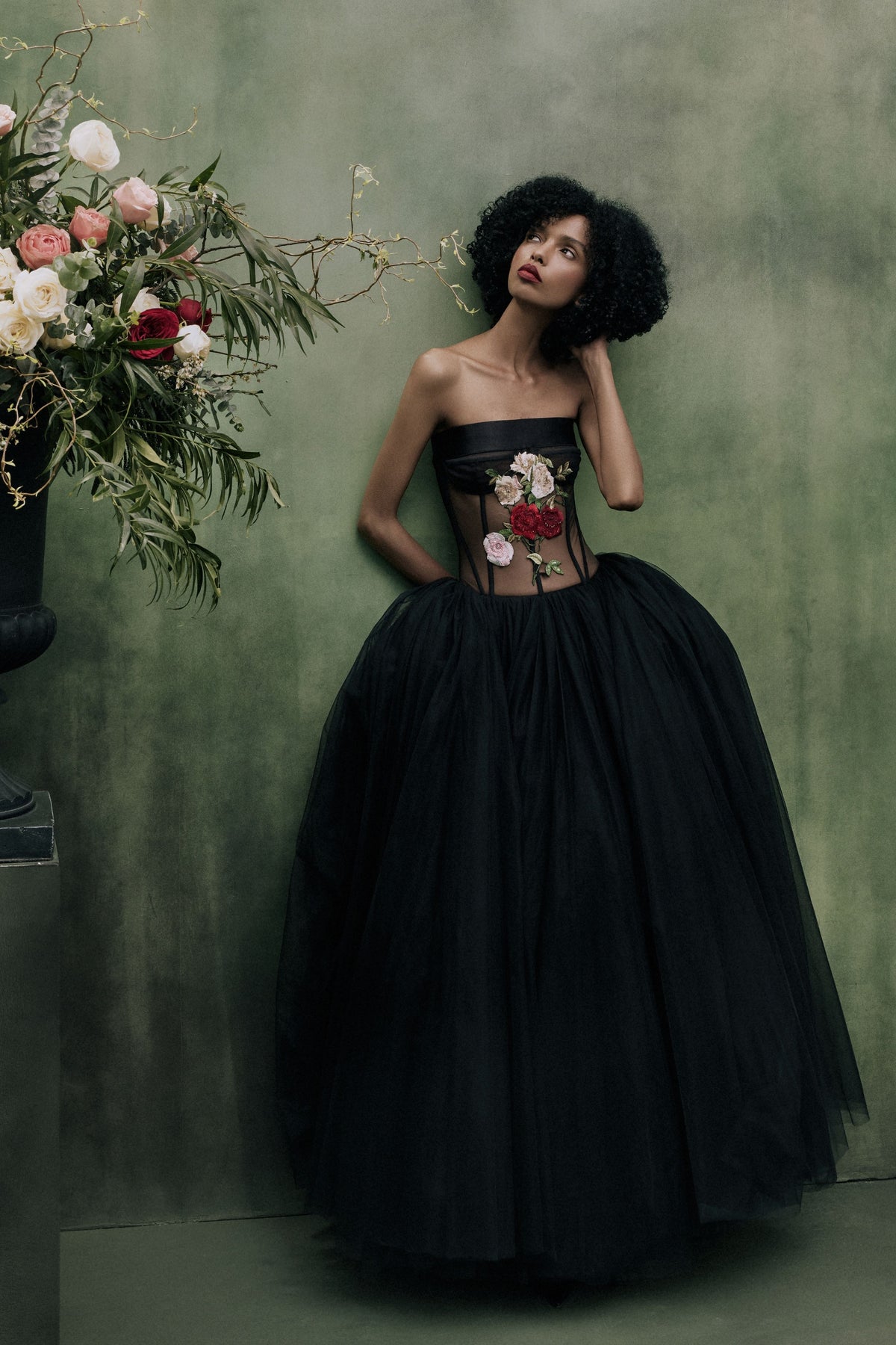 Drop Waisted Tea Length Gown