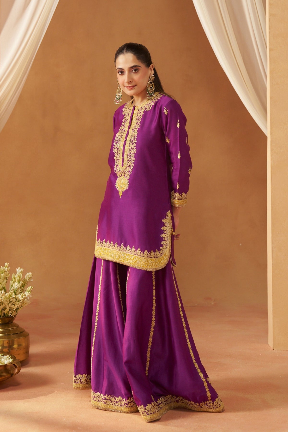 Fadiya Deep Purple Sharara Set