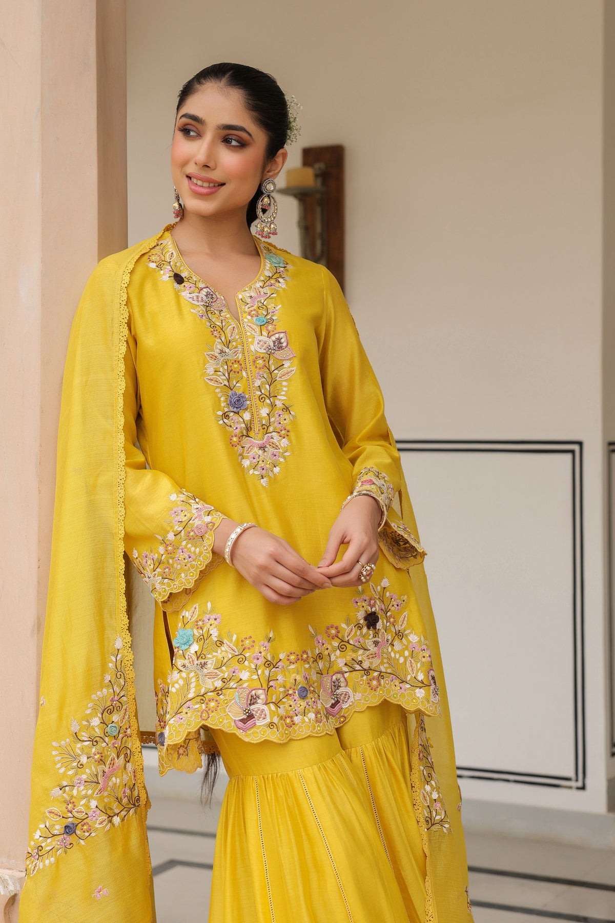 Gulzar Yellow Sharara Set