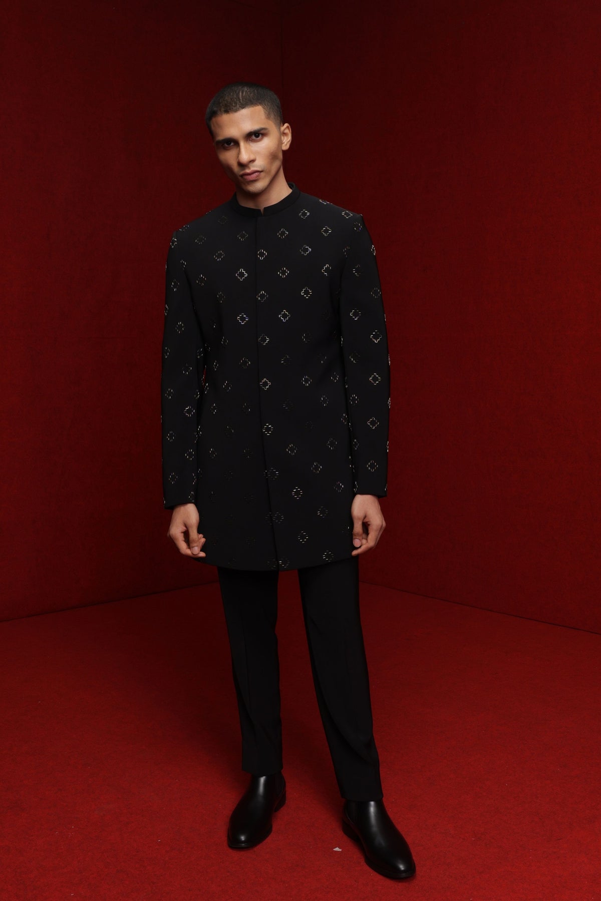 Bandhgala Set In Black