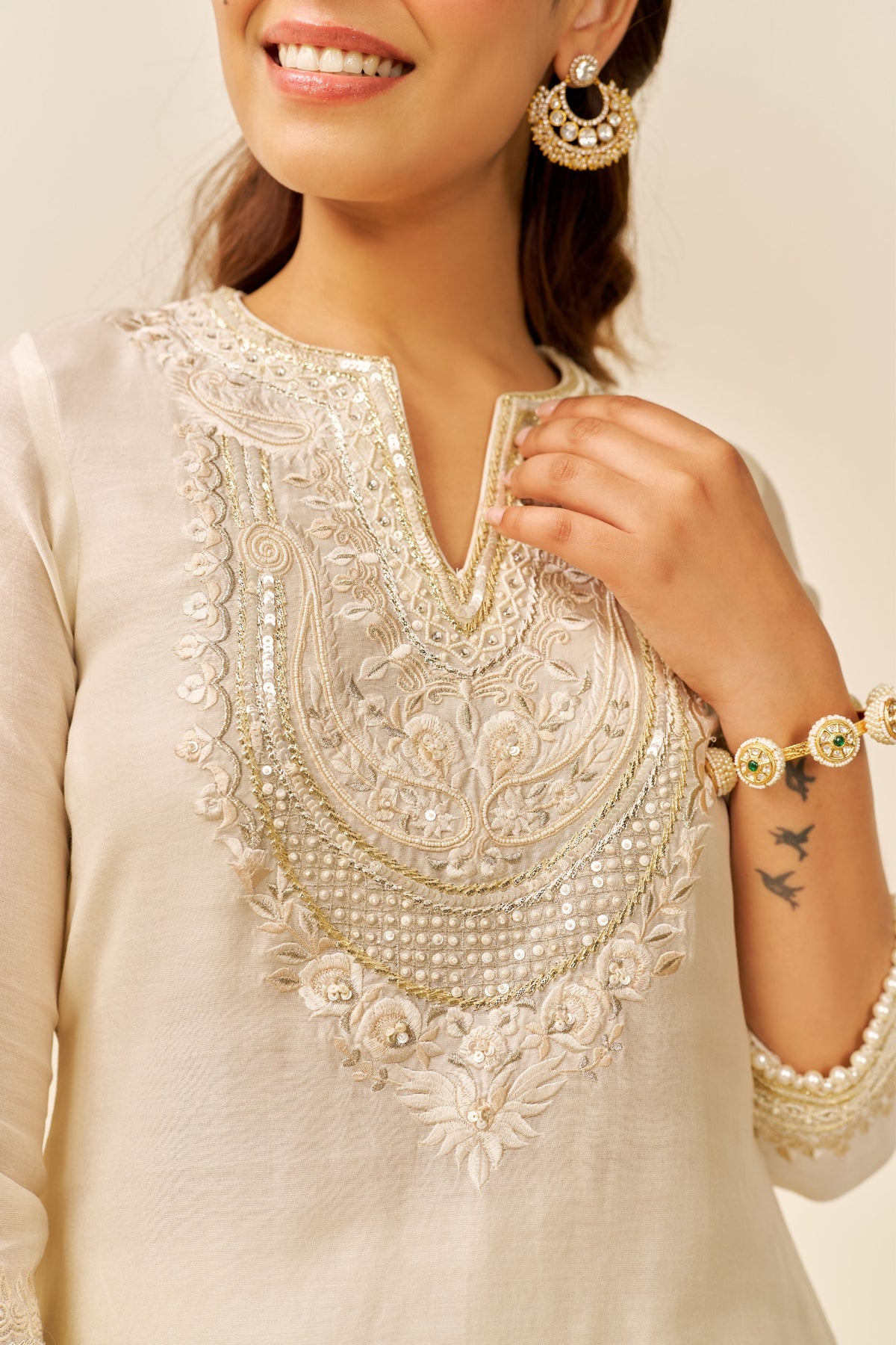 Sara Daisy Ivory Kurta With Salwar