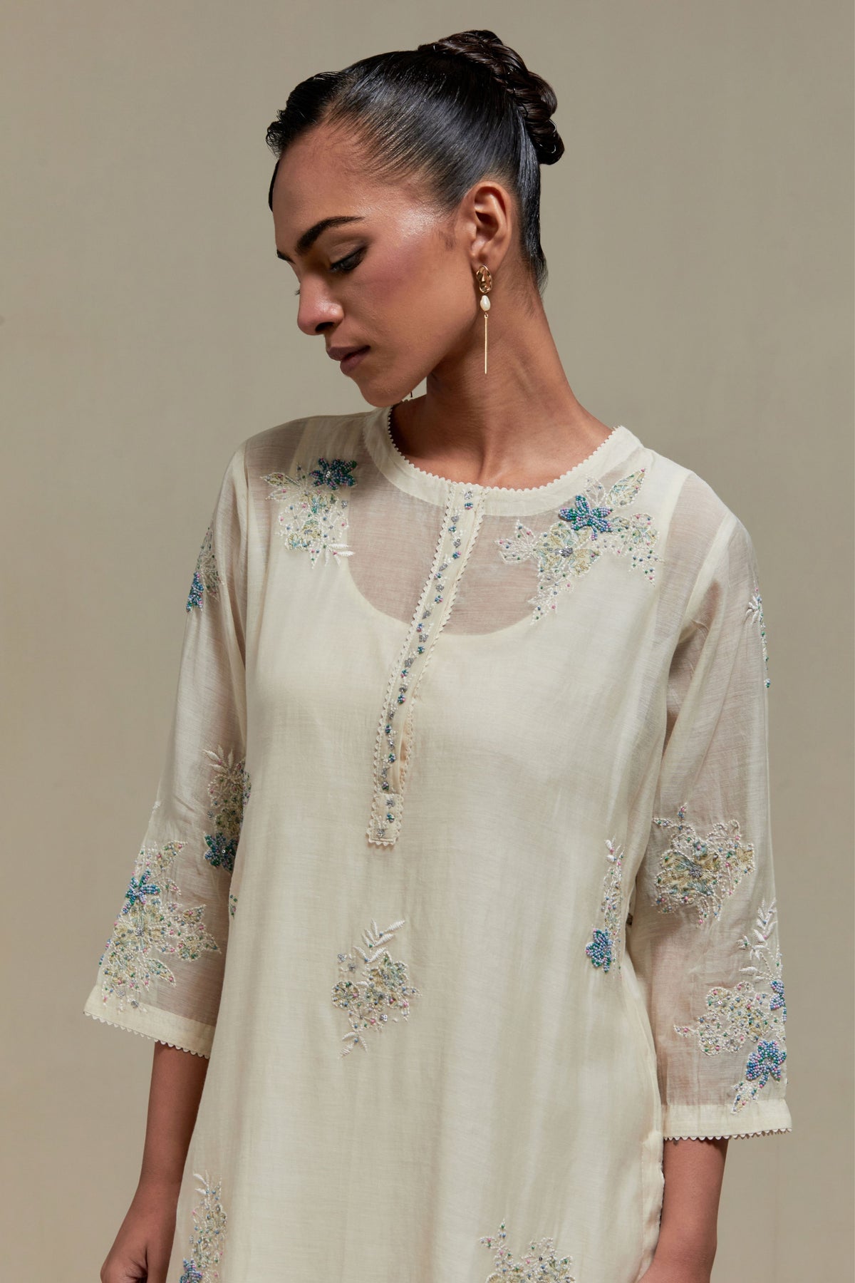 Blue Round Neck Kurta Set