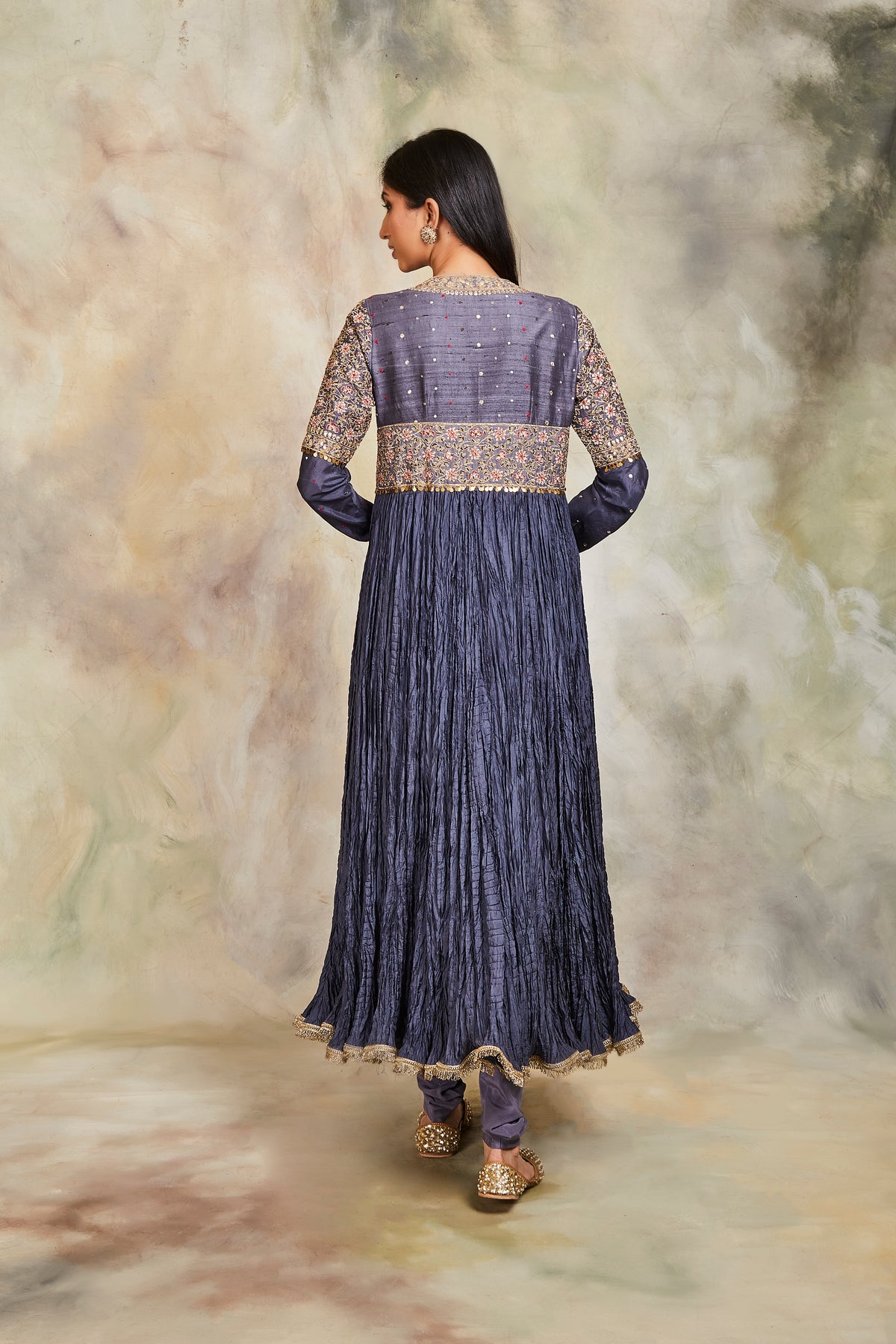 Grey anarkali set