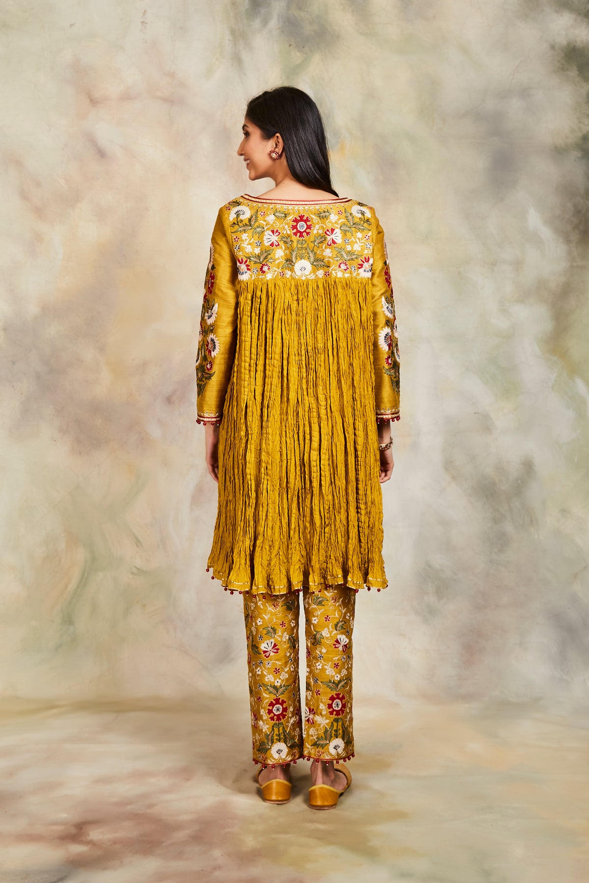 Mustard anarkali set
