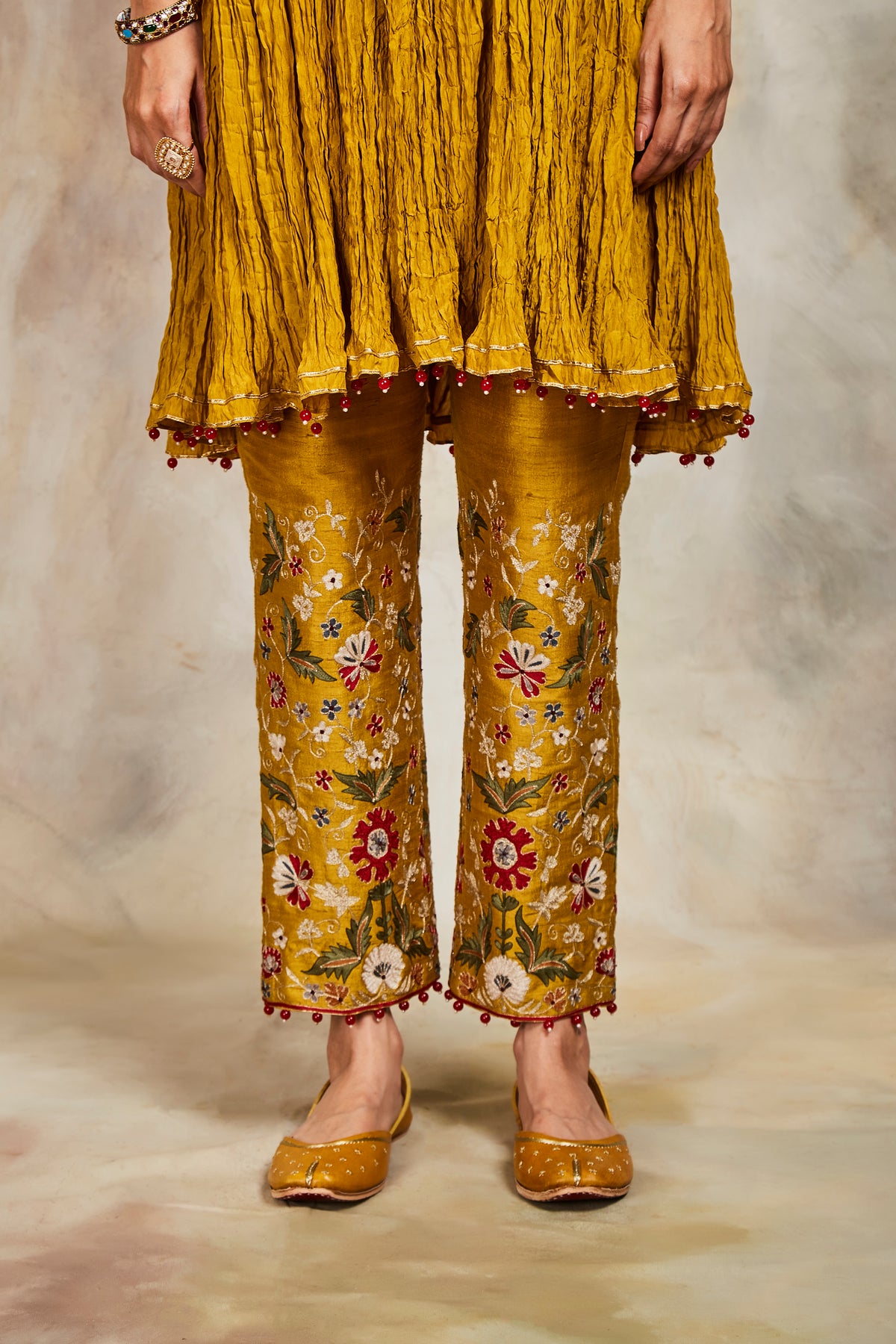Mustard anarkali set