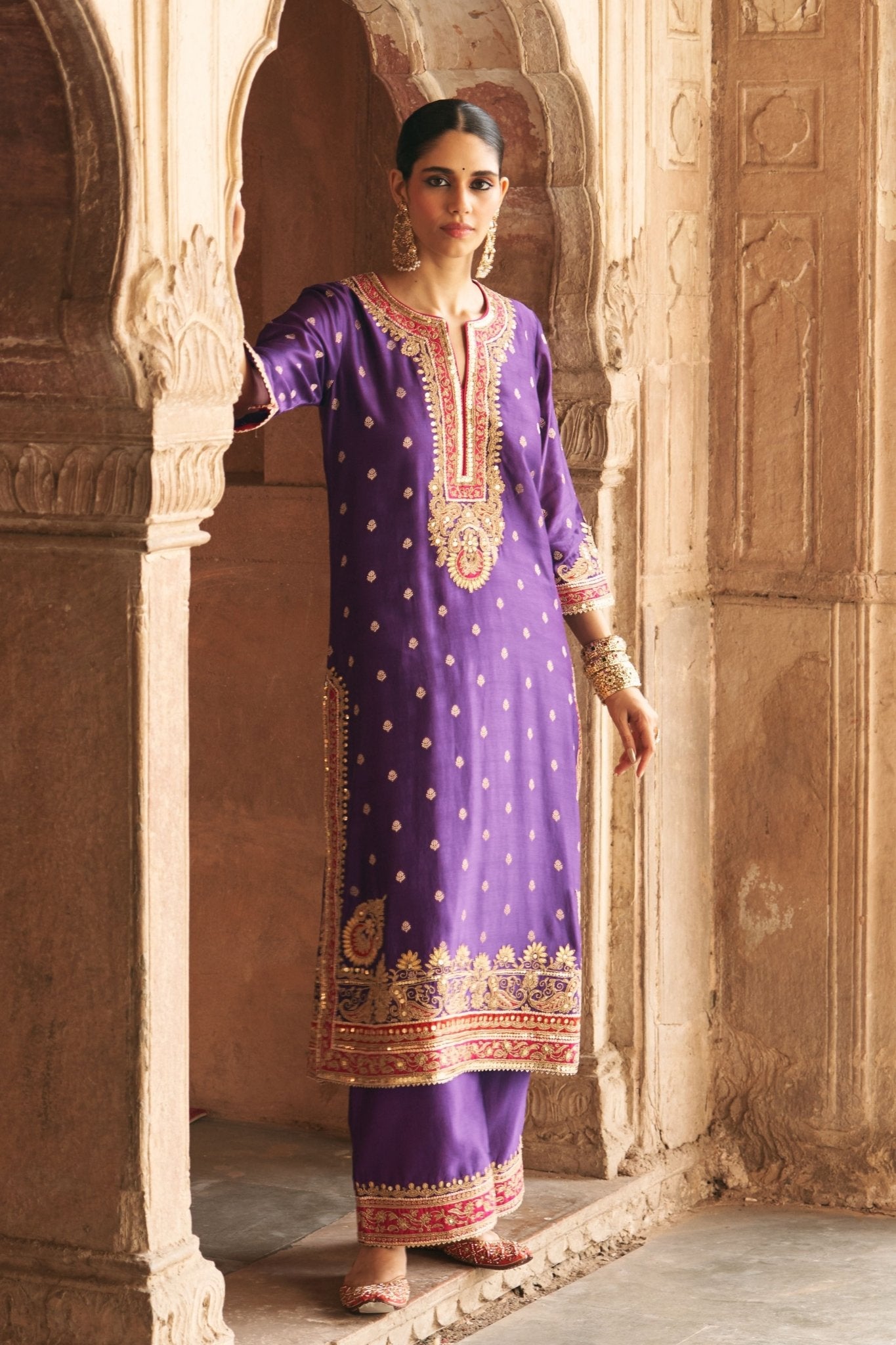 Sobia Purple Kurta Set - Sheetal Batra - Elahe