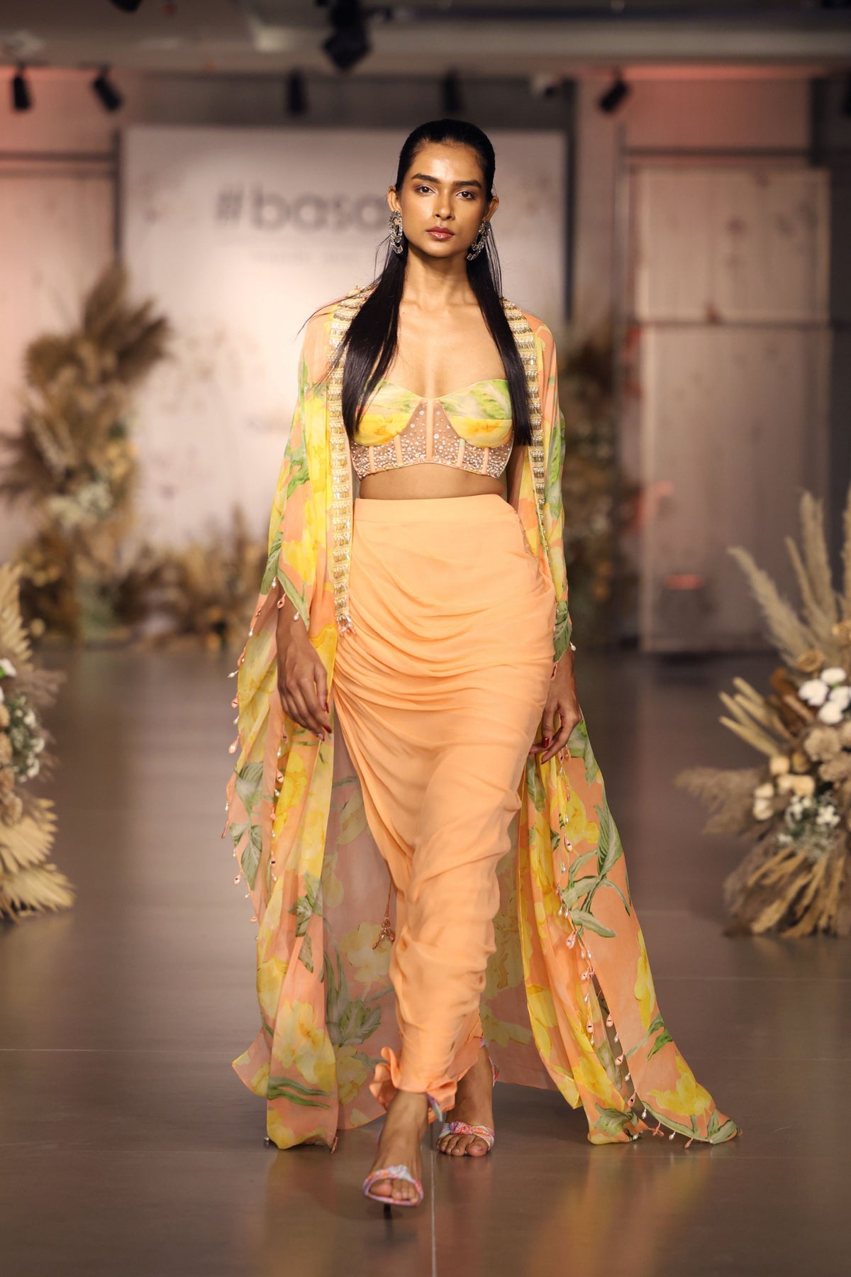 The Soft Peach Blooms Cape Set