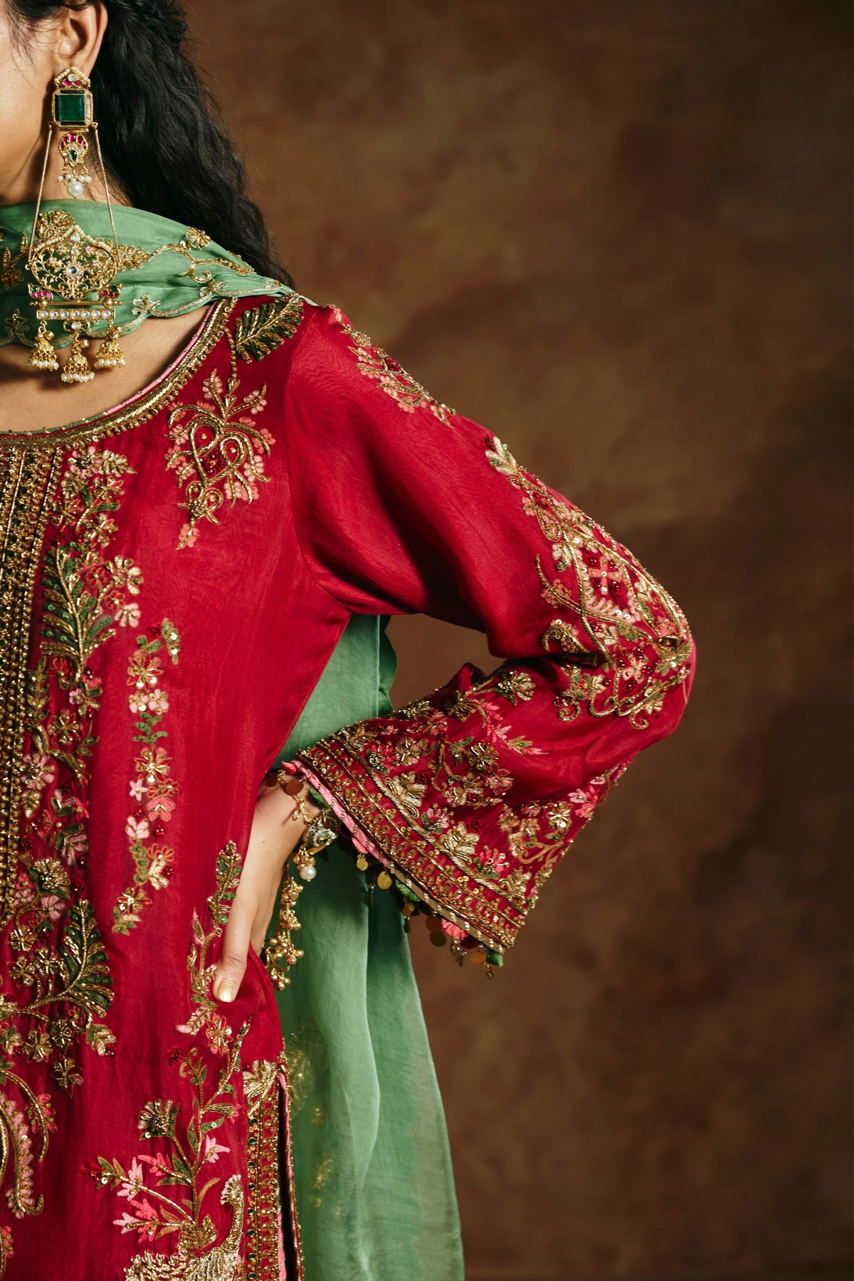 Red Sindh Farshi Set