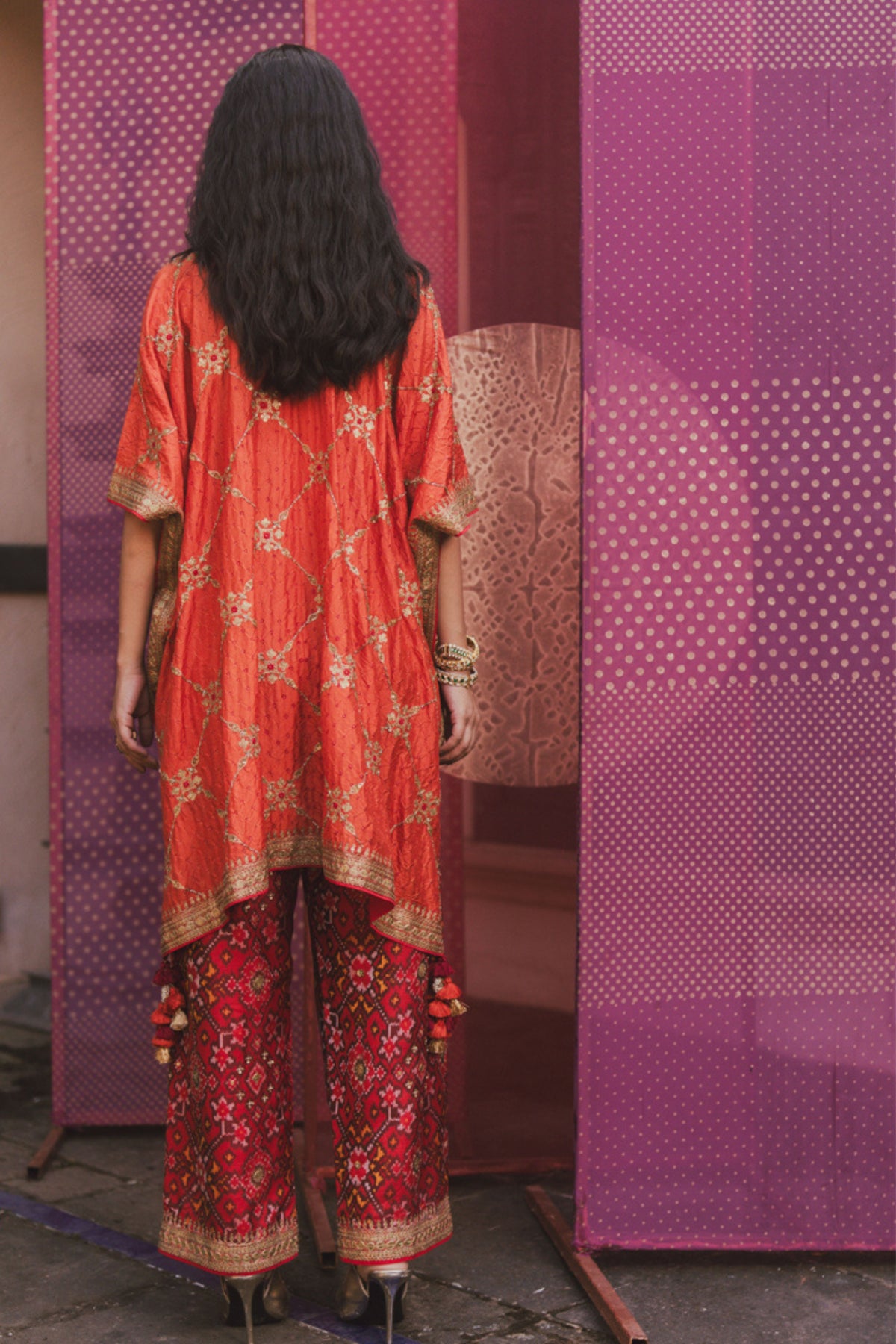 Shruti Rust Kaftan Set