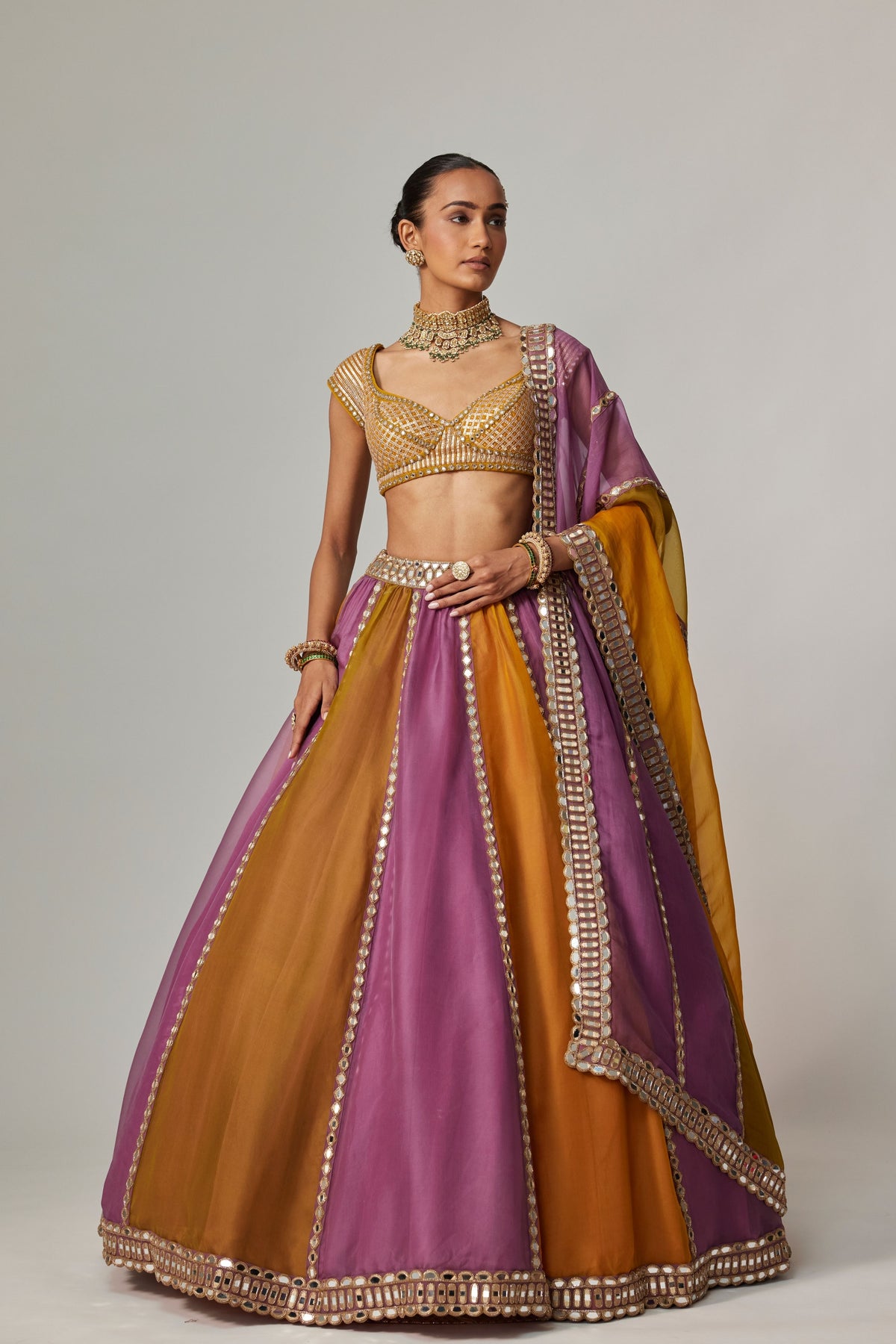 Mustard Multicolor Lehenga Set