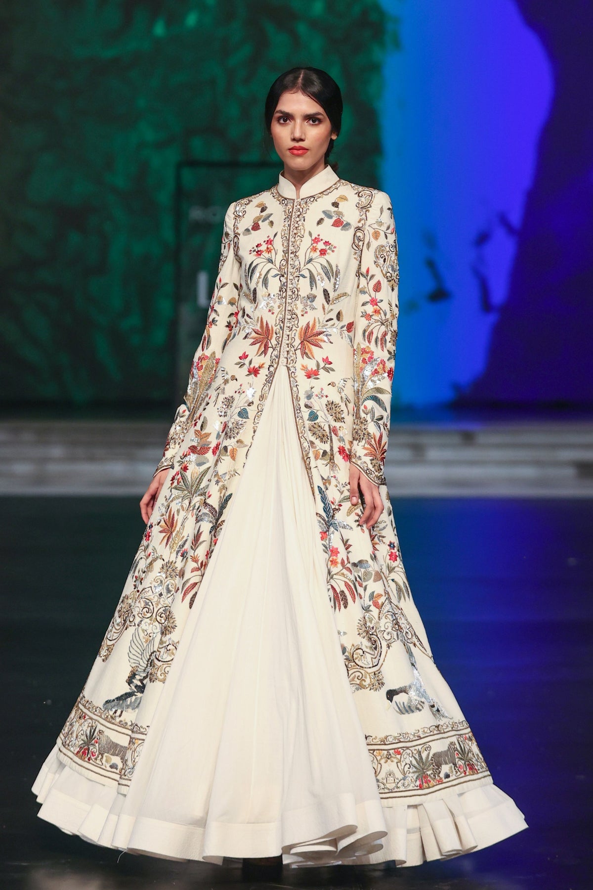 Matka Silk Front Slit Long Jacket