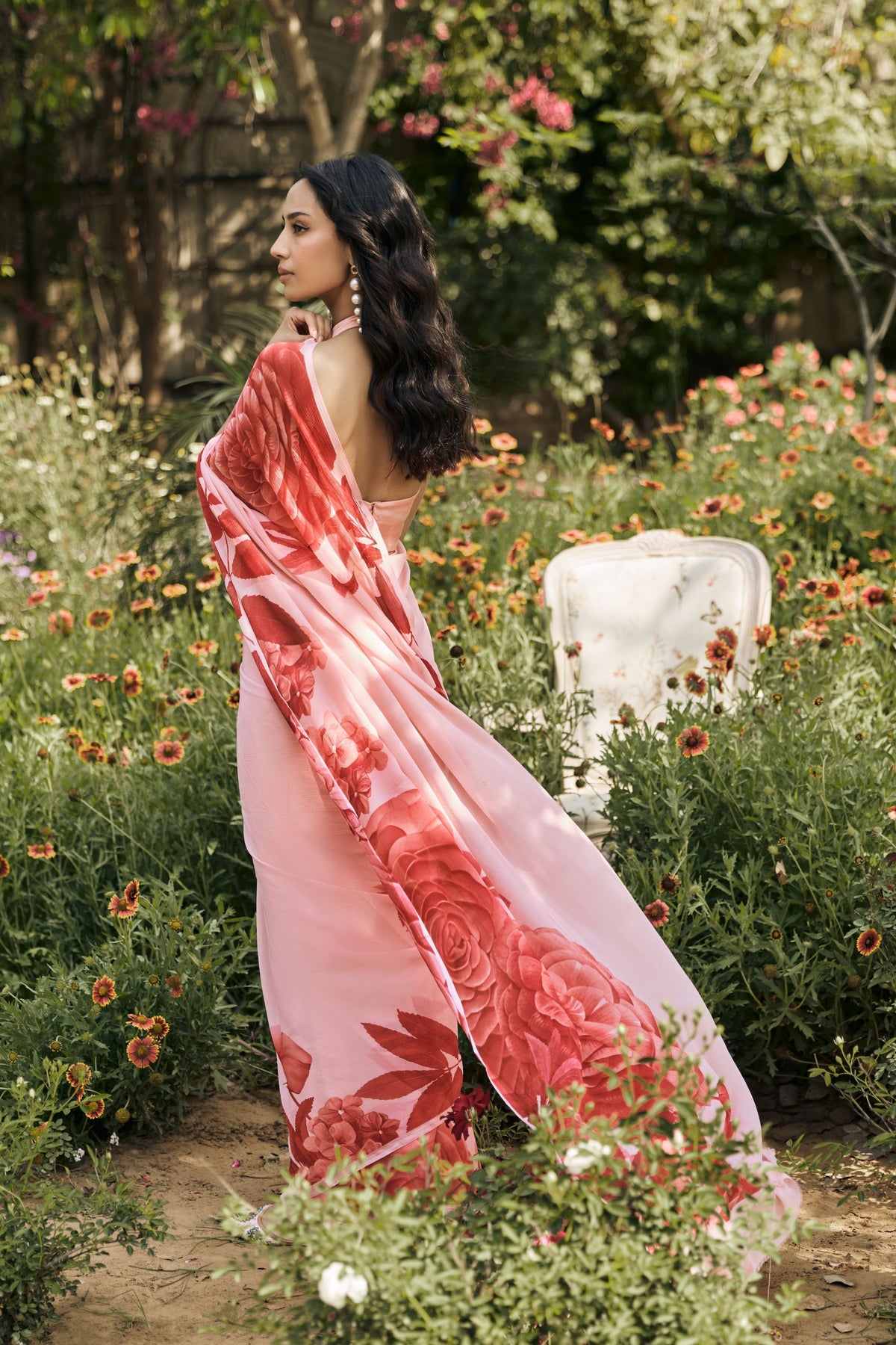Diana Peach Saree