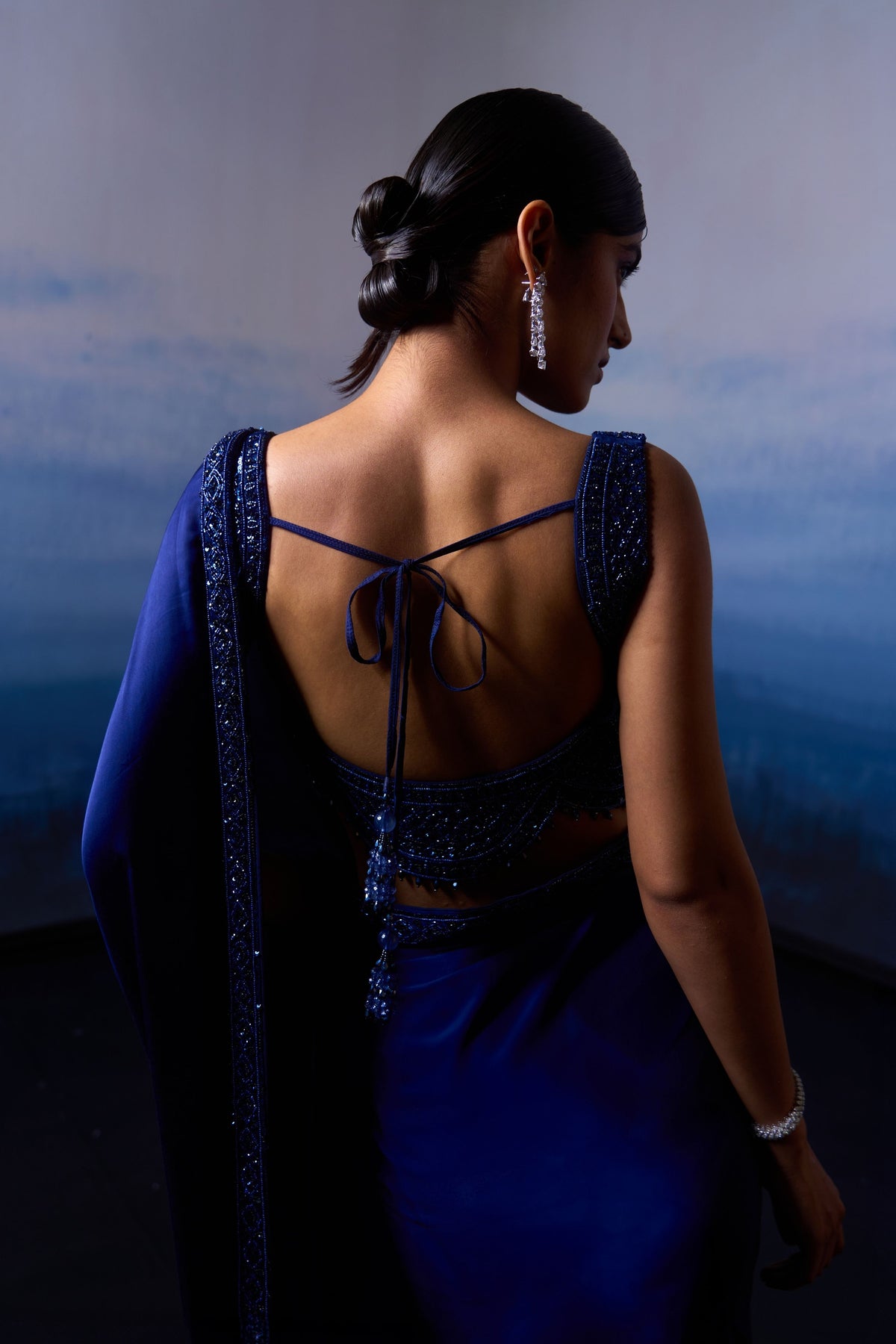 Midnight Blue Saree Set