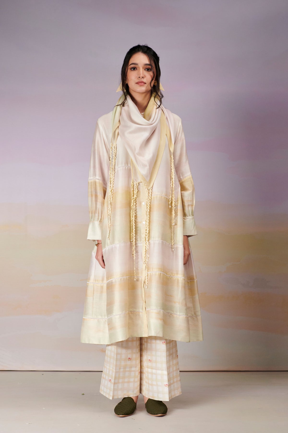 After Glow Co-ord Set With Scarf