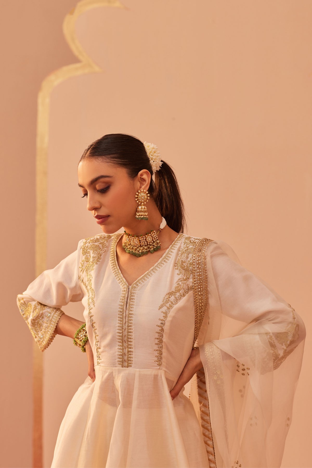 Fatima Ivory Sharara Set