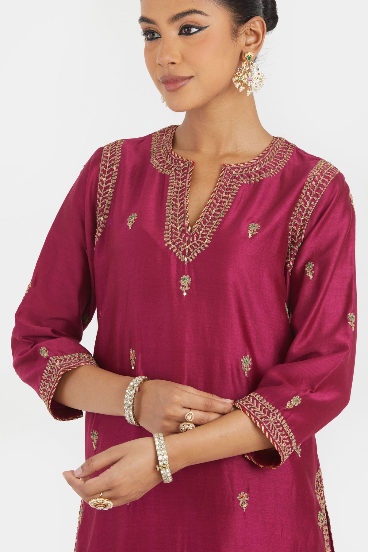 Fuchsia Chanderi Sharara Set
