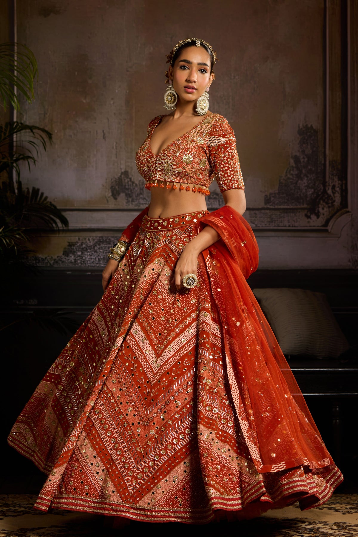 Rust Lehenga Set