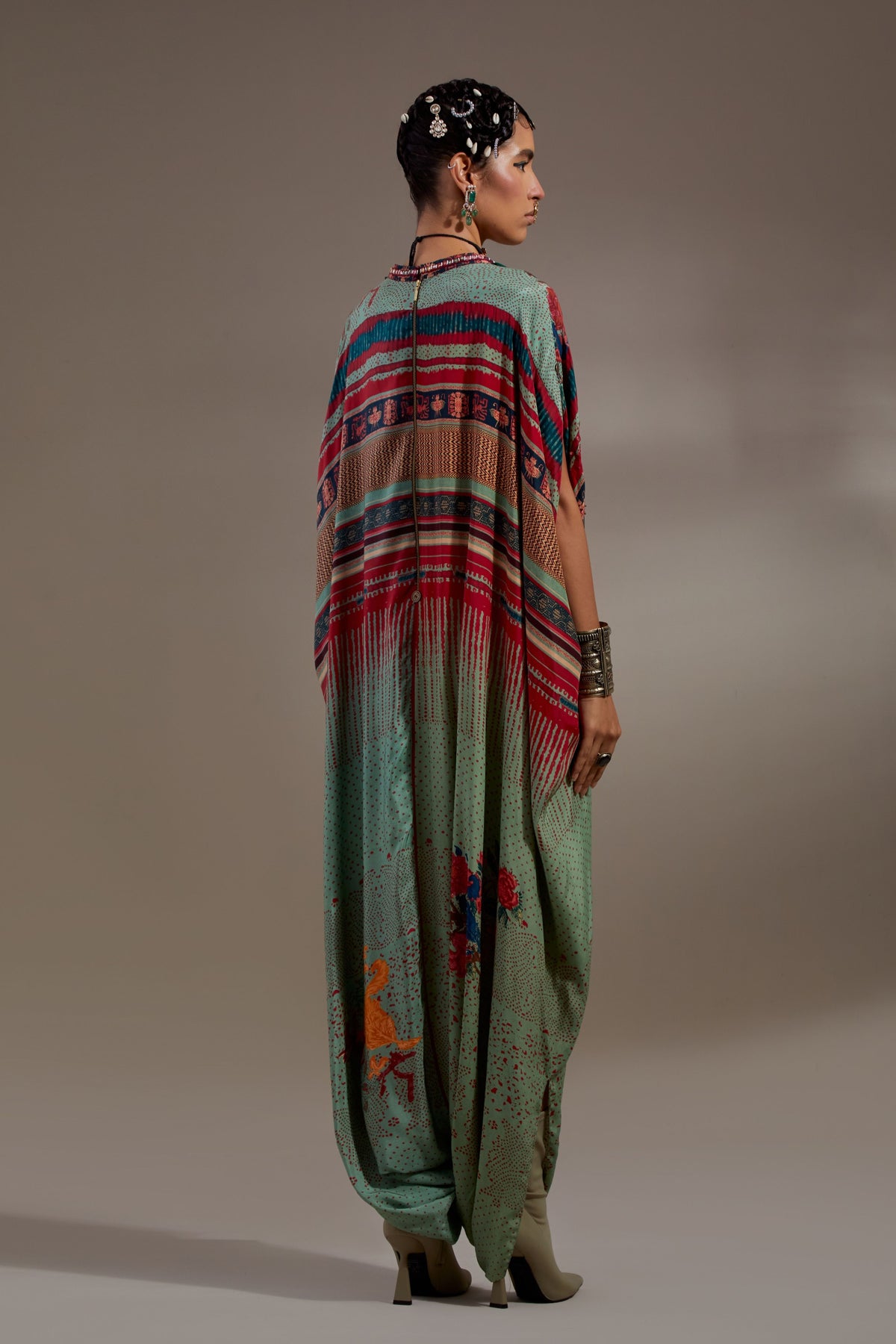 Ash Green Vayu Kaftan Jumpsuit