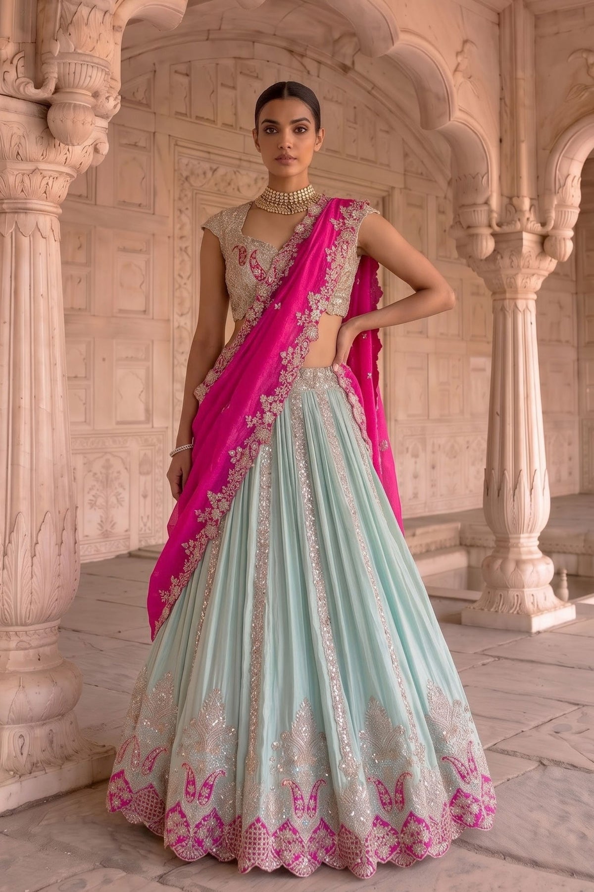 Padma Raga Lehenga Set