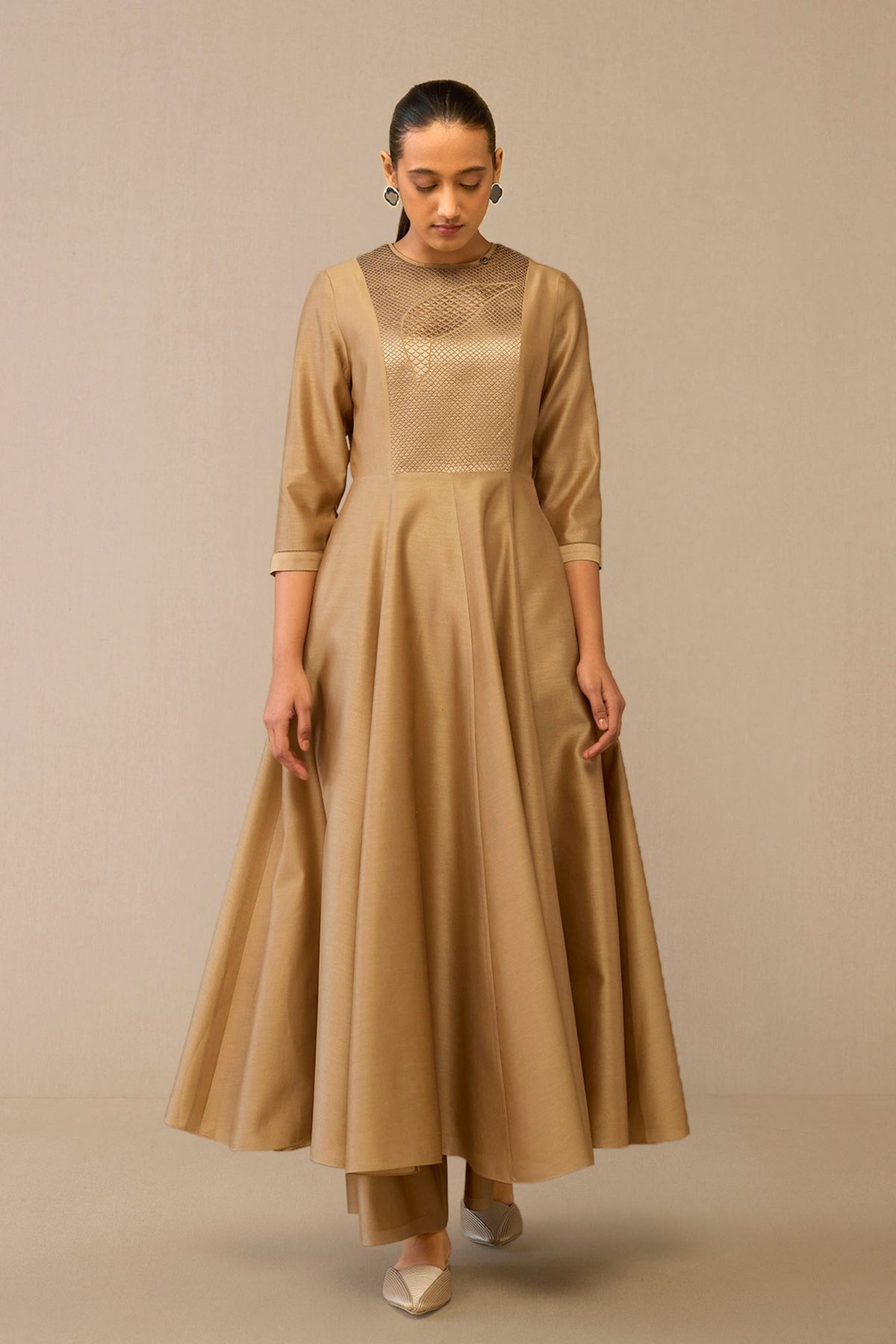 Beige Dilana Kurta Set