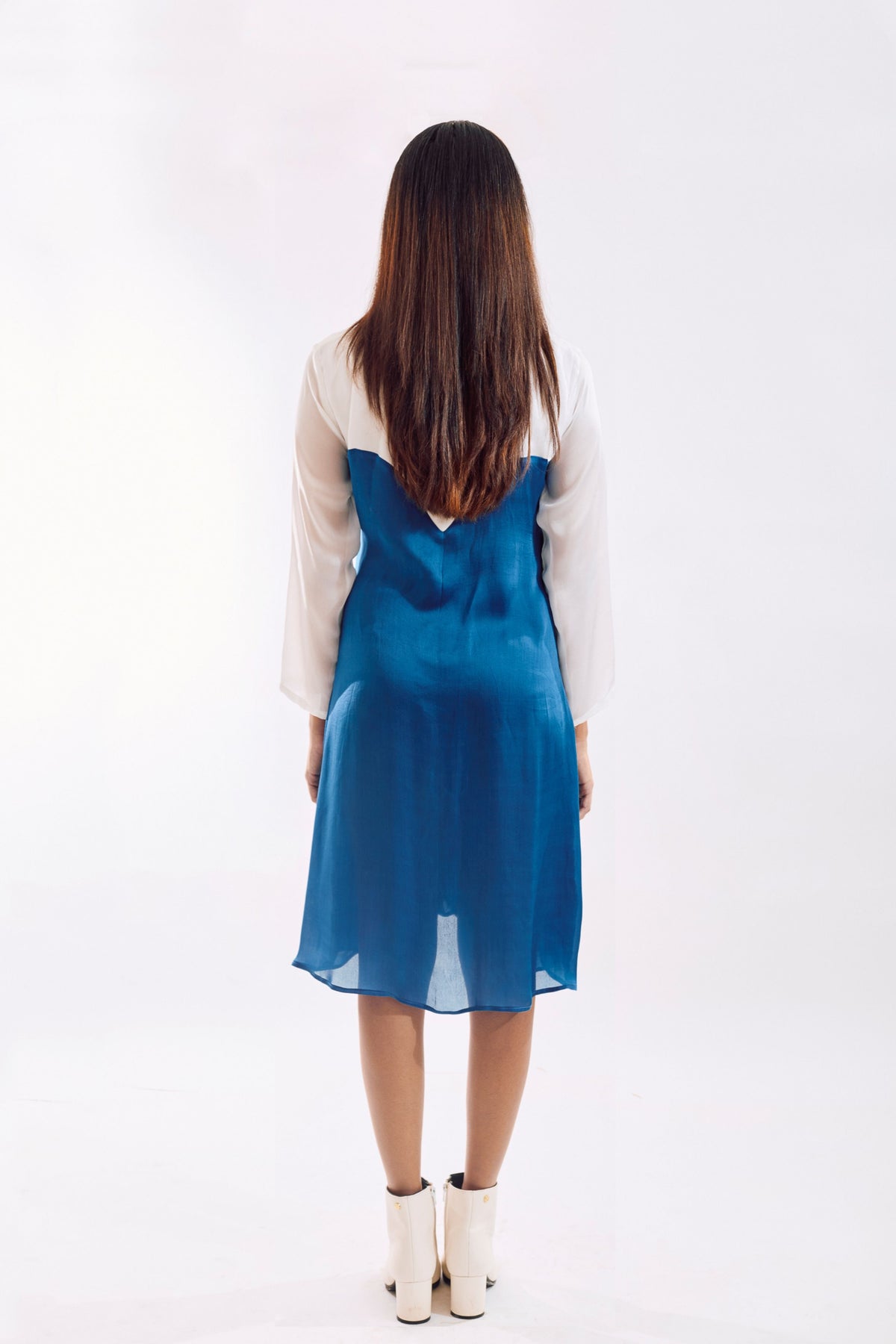 Blue Half Tie Dress