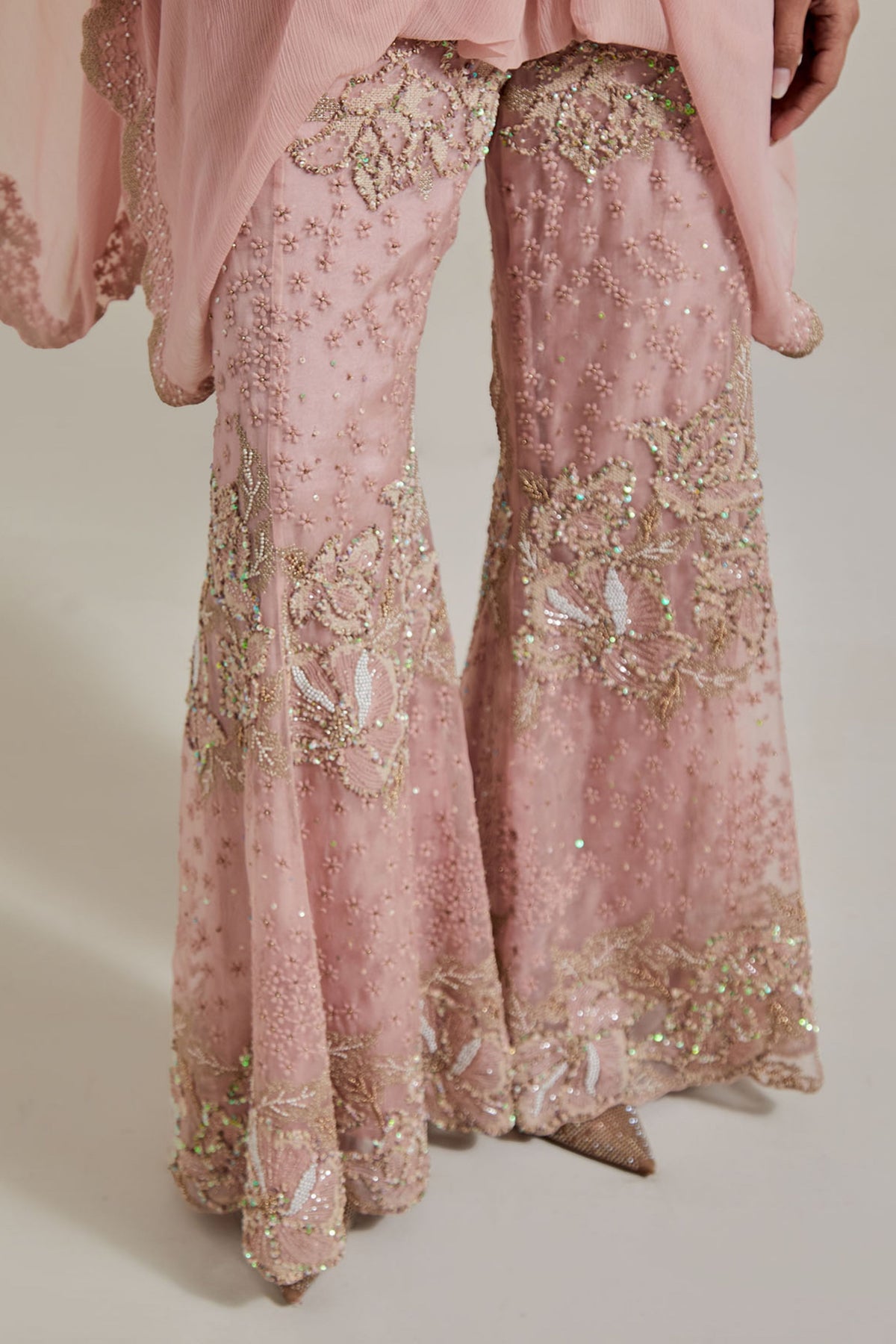 Blush Glimmer Poncho Set