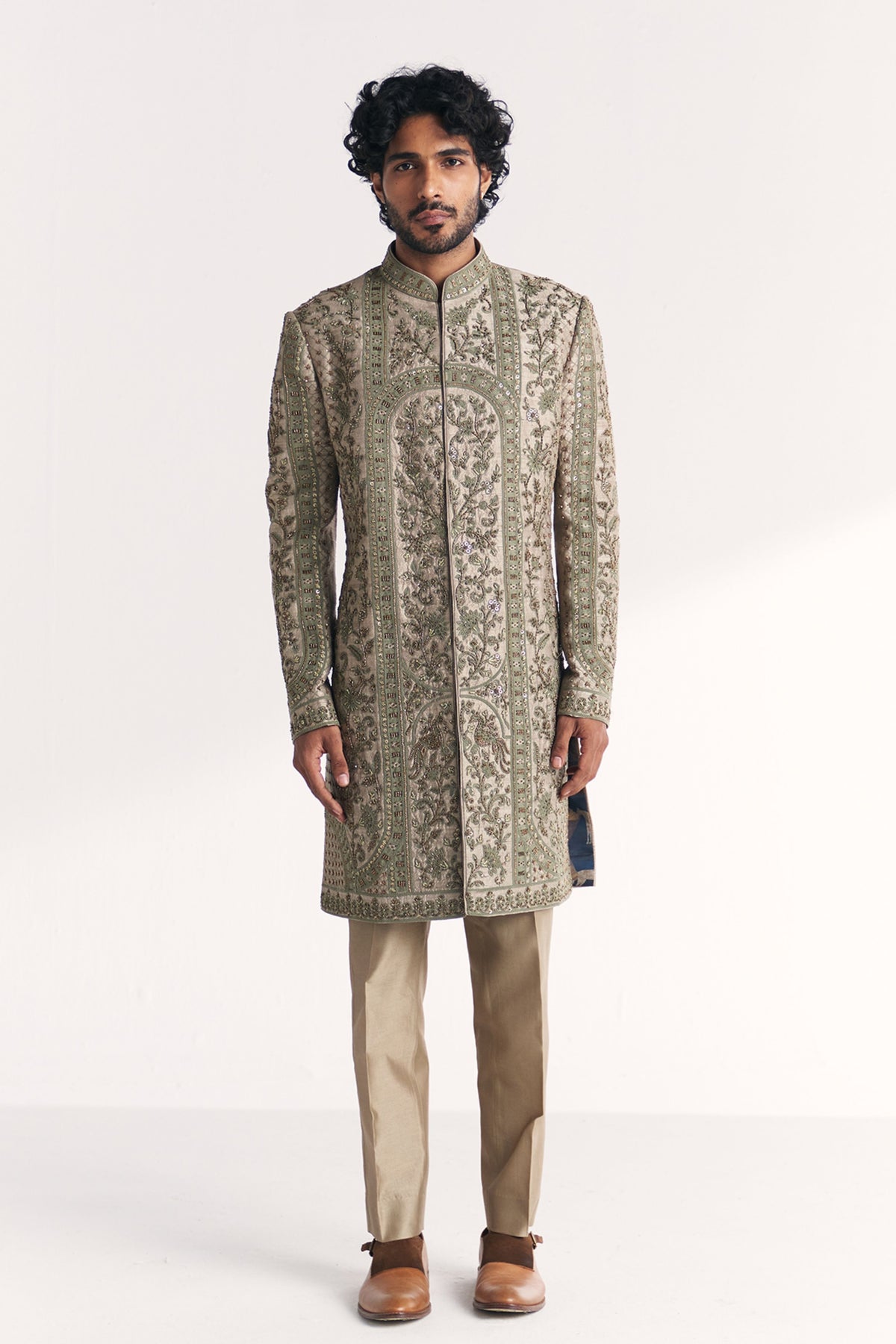 Karan Green Achkan Set