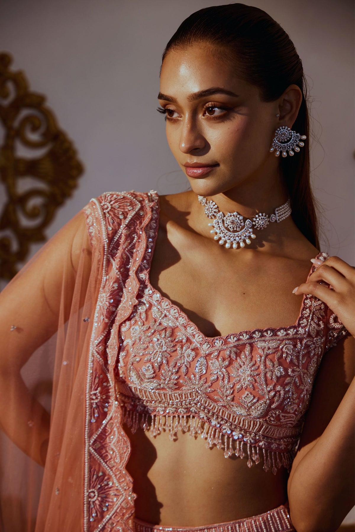 Arcadia Old Rose Lehenga Set