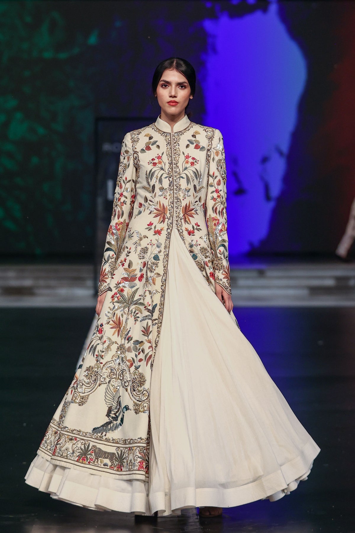 Matka Silk Front Slit Long Jacket
