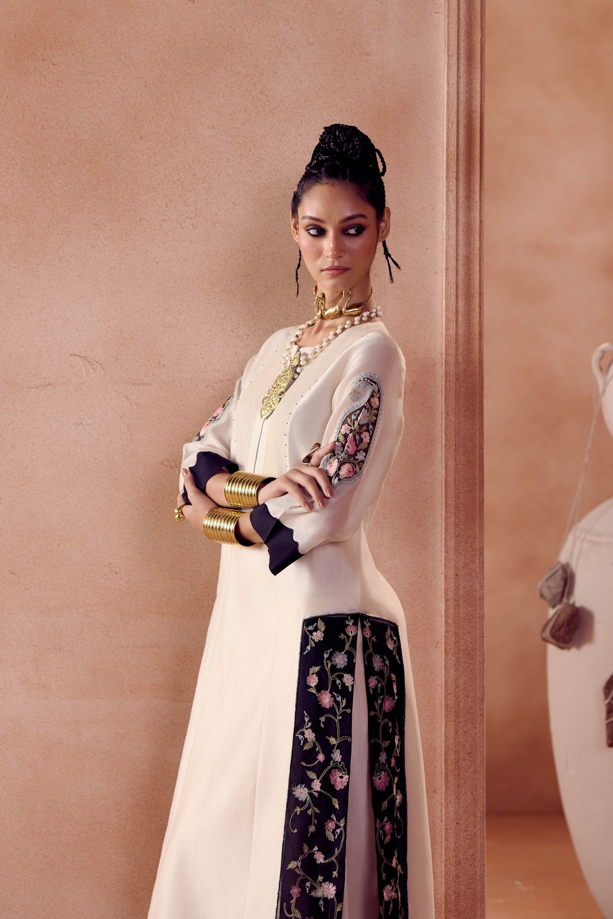 Ivory Black Kurta Set