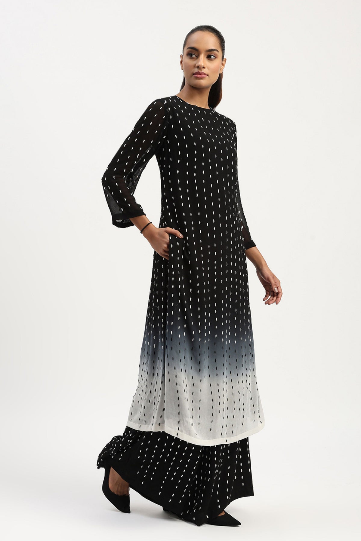 Ombre Stab Stitch Kurta