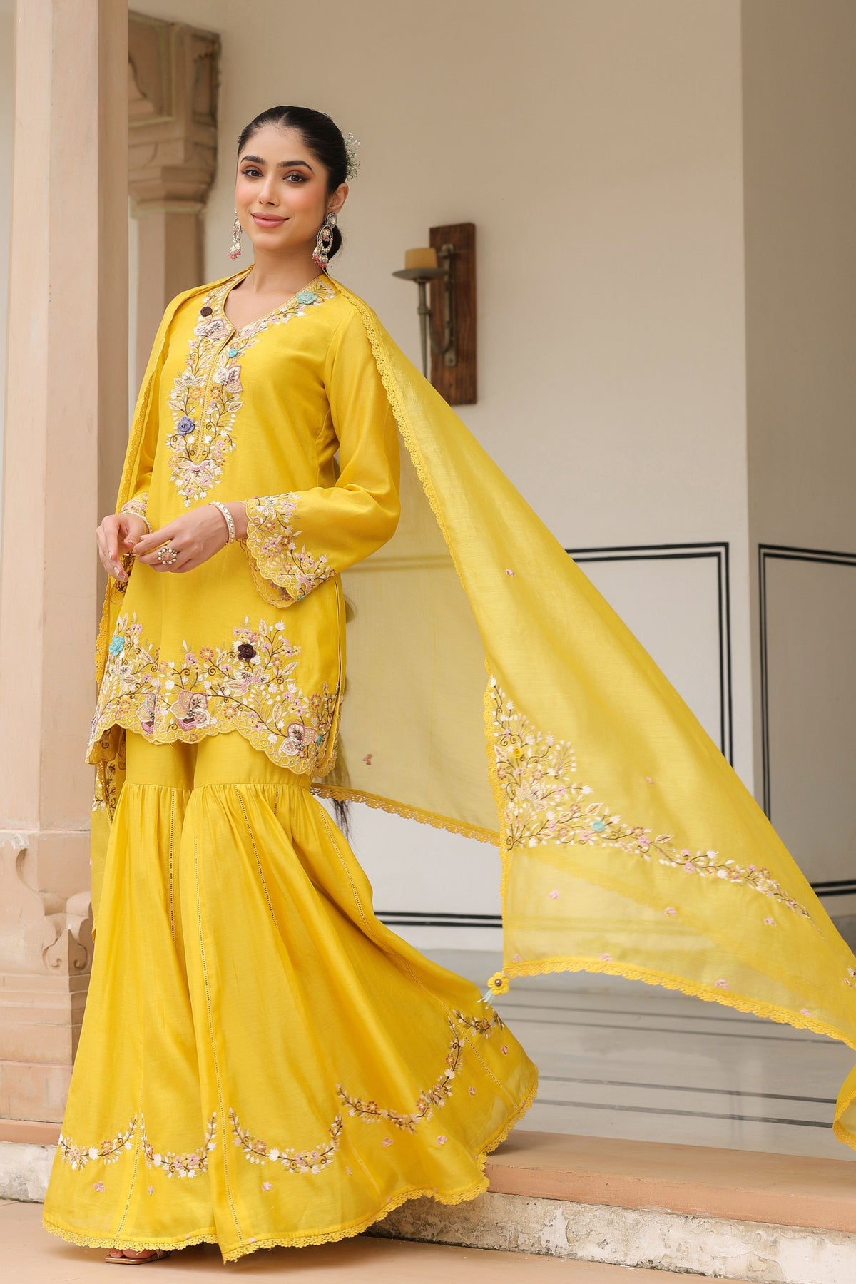 Gulzar Yellow Sharara Set