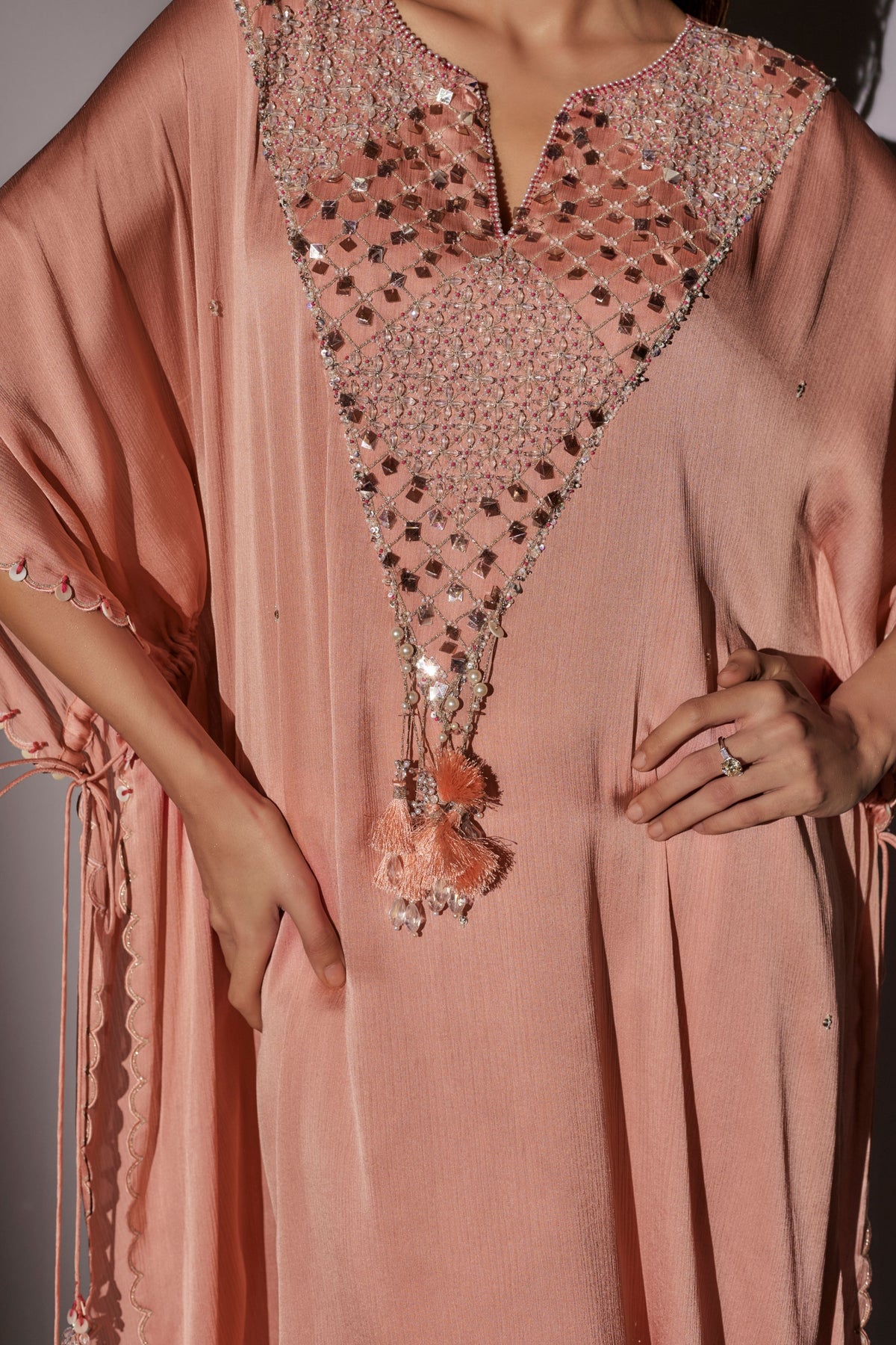 Peach String Kaftan Set