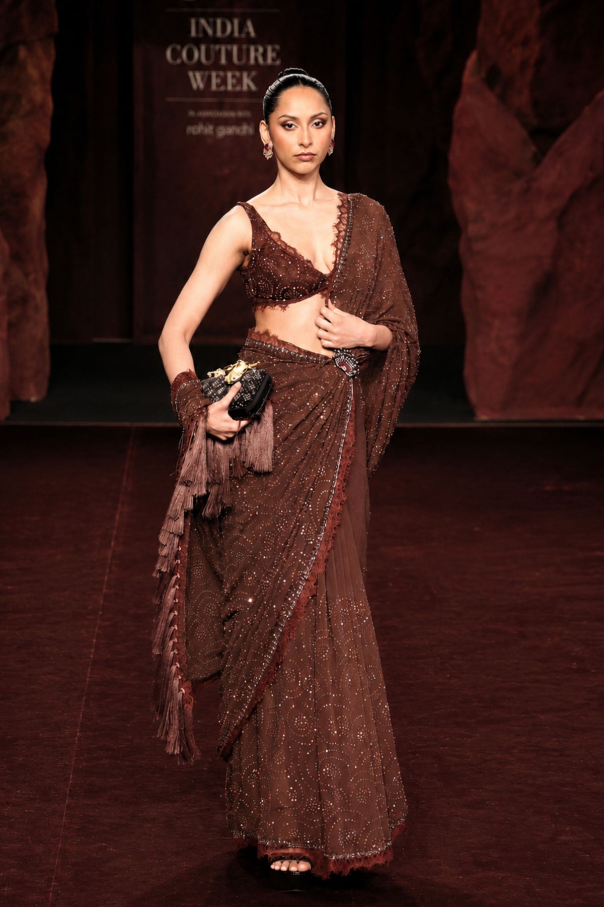 Mocha Noor Saree Set