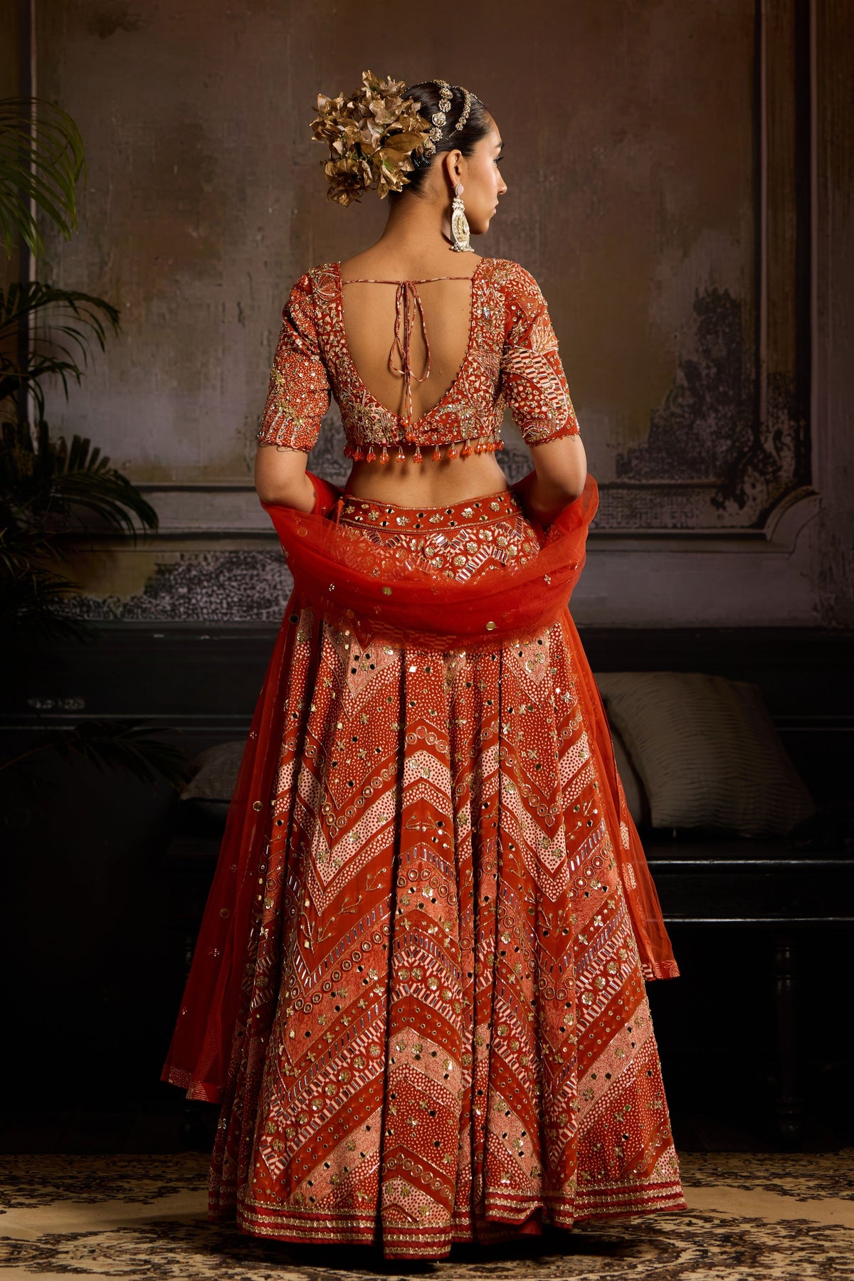 Rust Lehenga Set
