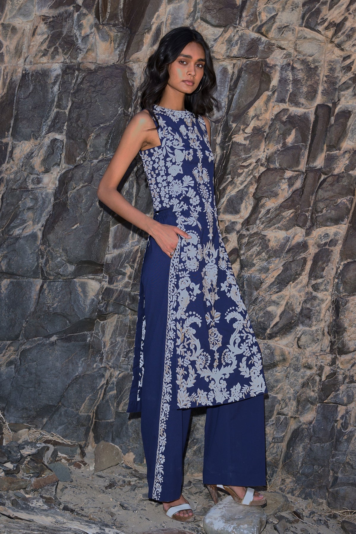 Embroidered Tabard Top &amp; Pant Set
