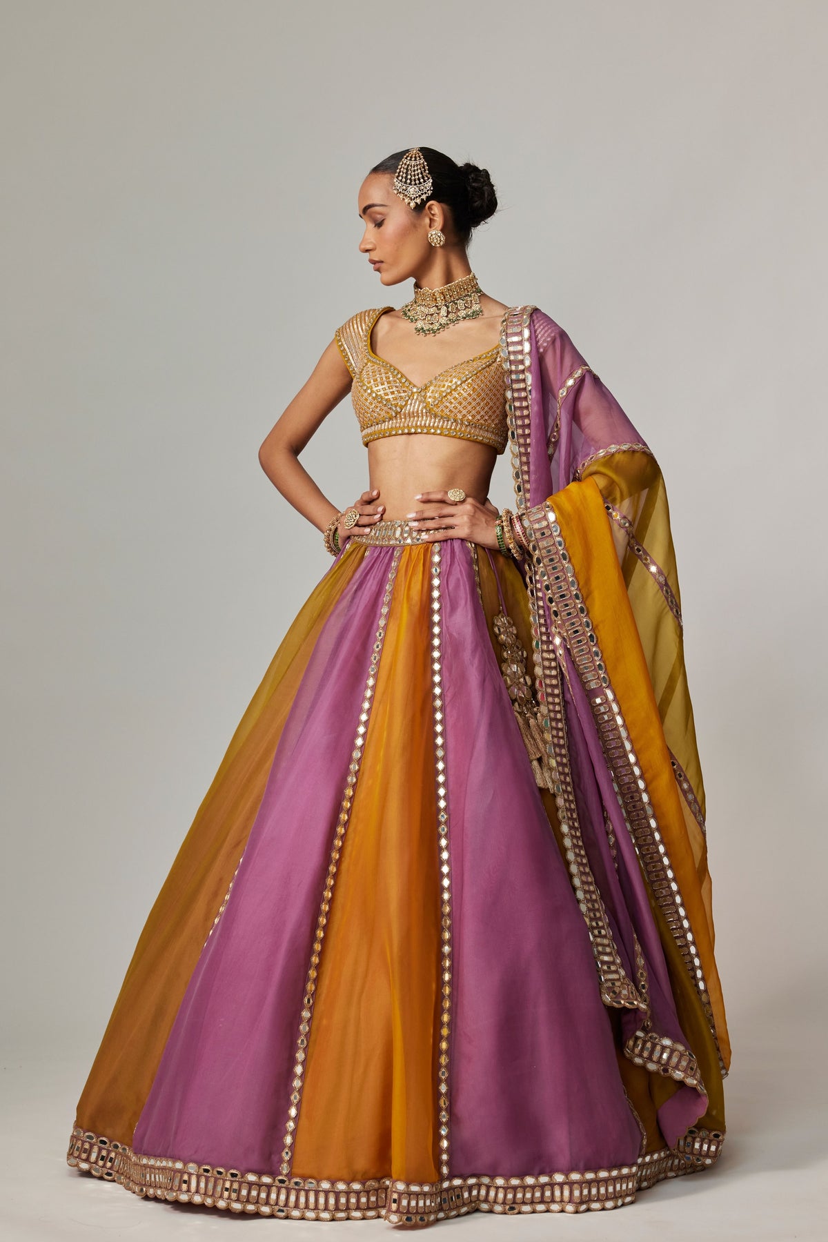 Mustard Multicolor Lehenga Set