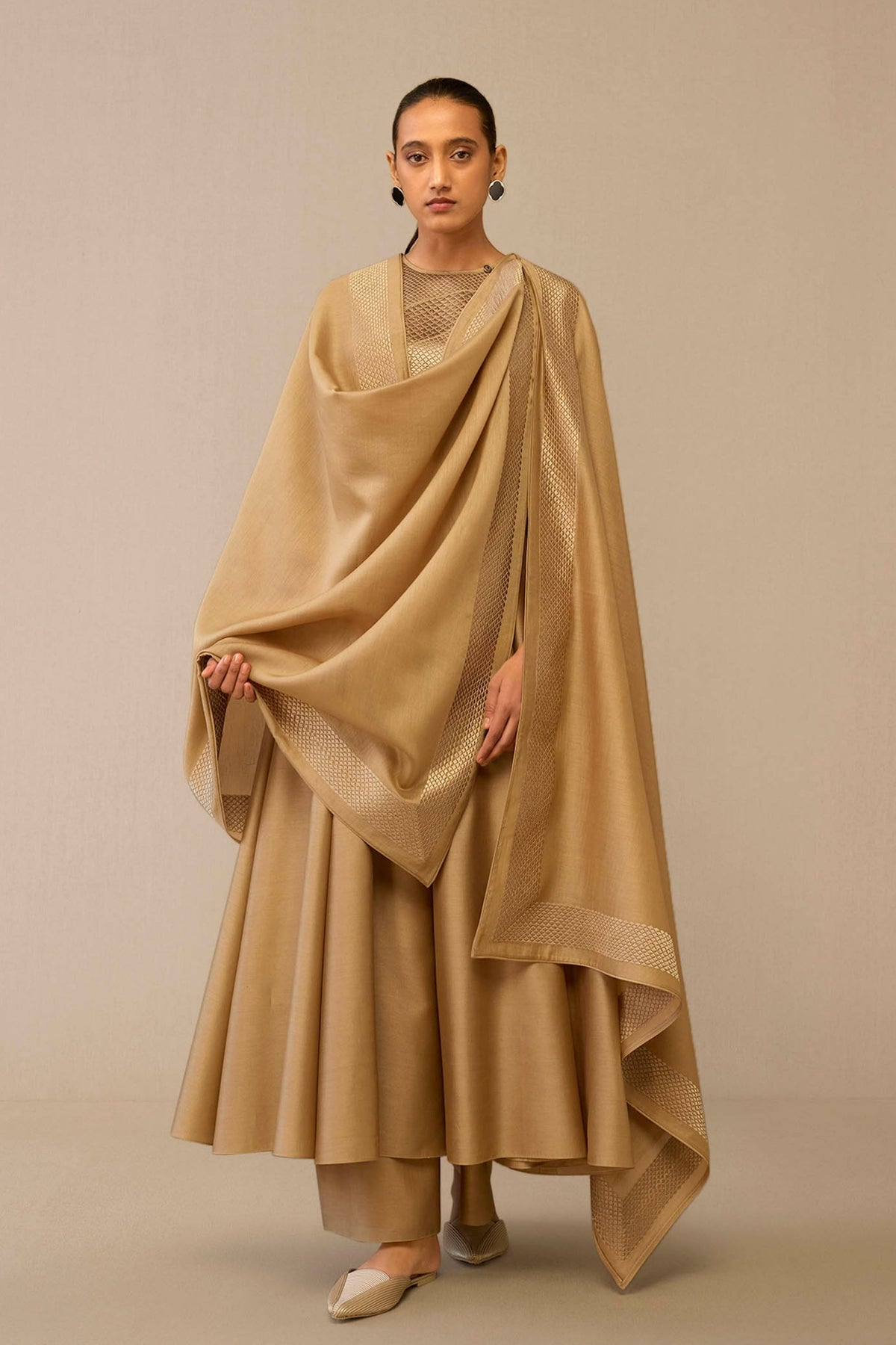 Beige Dilana Kurta Set