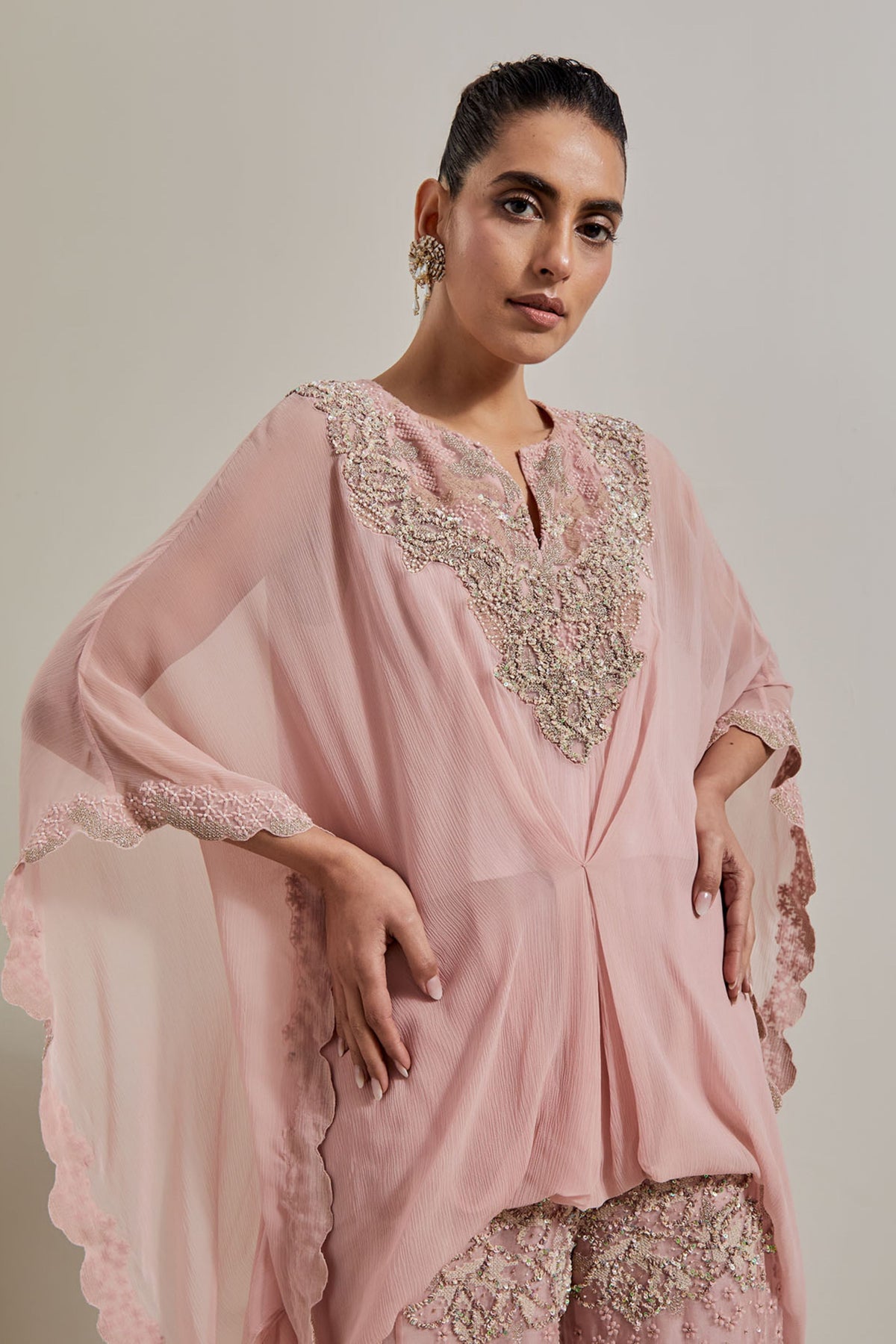 Blush Glimmer Poncho Set